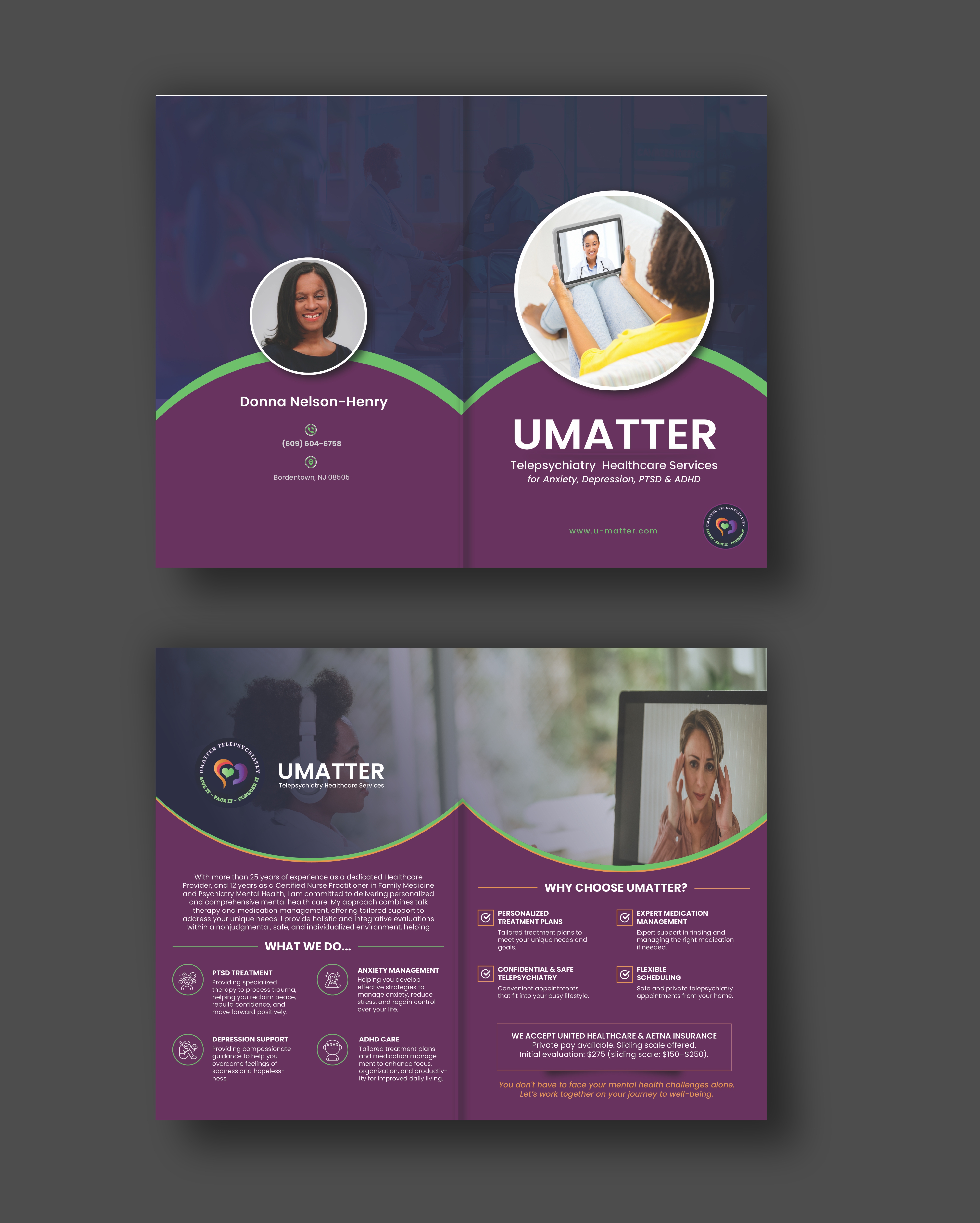 Flyer-Design von Nel. für U Matter Telepsychiatry Healthcare Services | Design #33850615