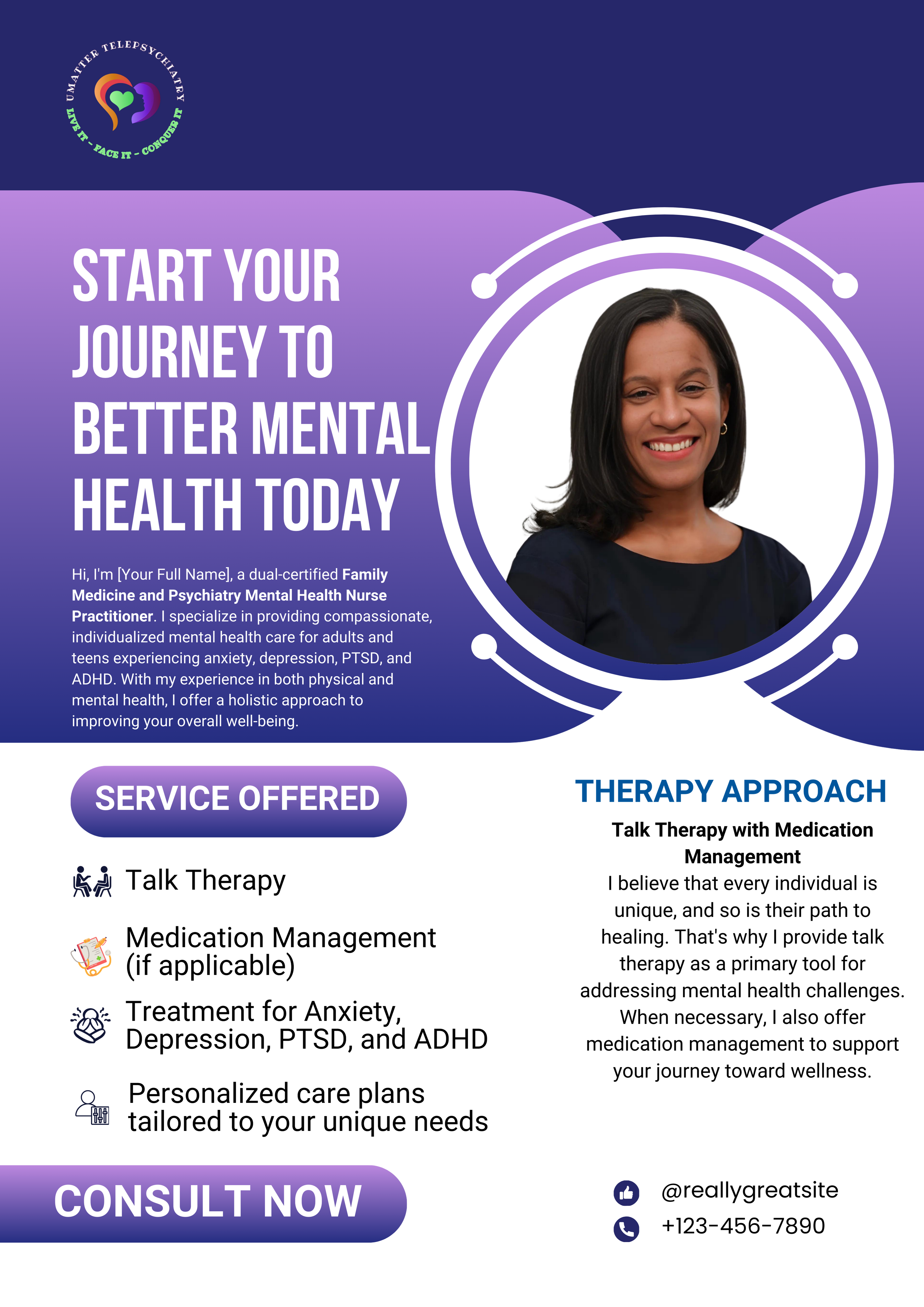 Diseño de Flyer por Custom A para U Matter Telepsychiatry Healthcare Services | Diseño #33845687