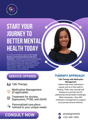 Diseño de Flyer por Custom A para U Matter Telepsychiatry Healthcare Services | Diseño: #33845687