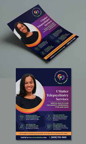 Diseño de Flyer por BLUE WINGS para U Matter Telepsychiatry Healthcare Services | Diseño: #33842127