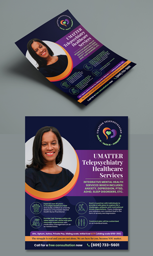 Diseño de Flyer por BLUE WINGS para U Matter Telepsychiatry Healthcare Services | Diseño: #33845684