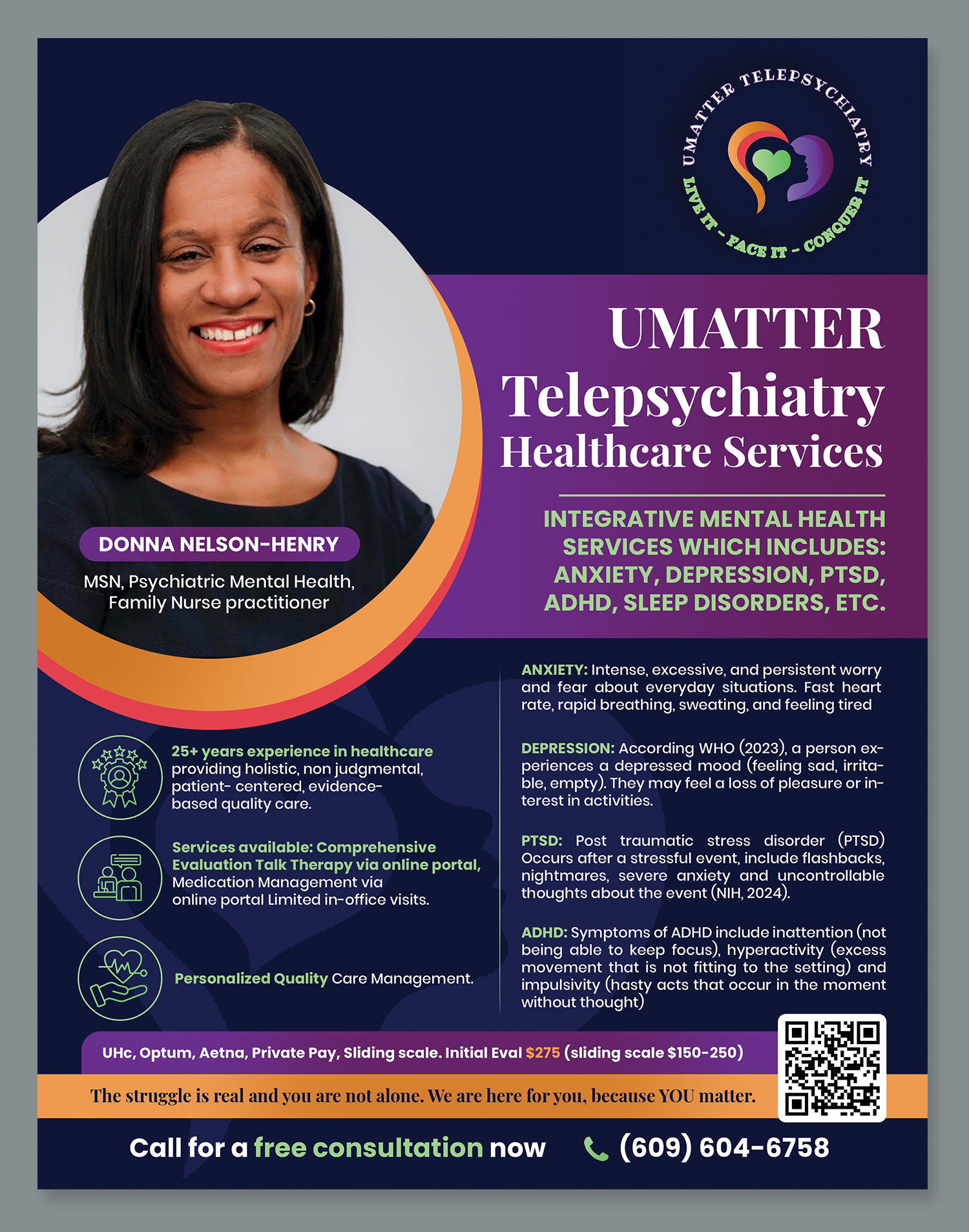 Design de Flyer par BLUE WINGS pour U Matter Telepsychiatry Healthcare Services | Design : #33856241