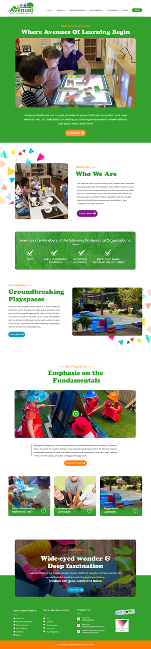 Web Design by Creations Box 2015 for Little Lane Early Learning Centre | Design #33864612