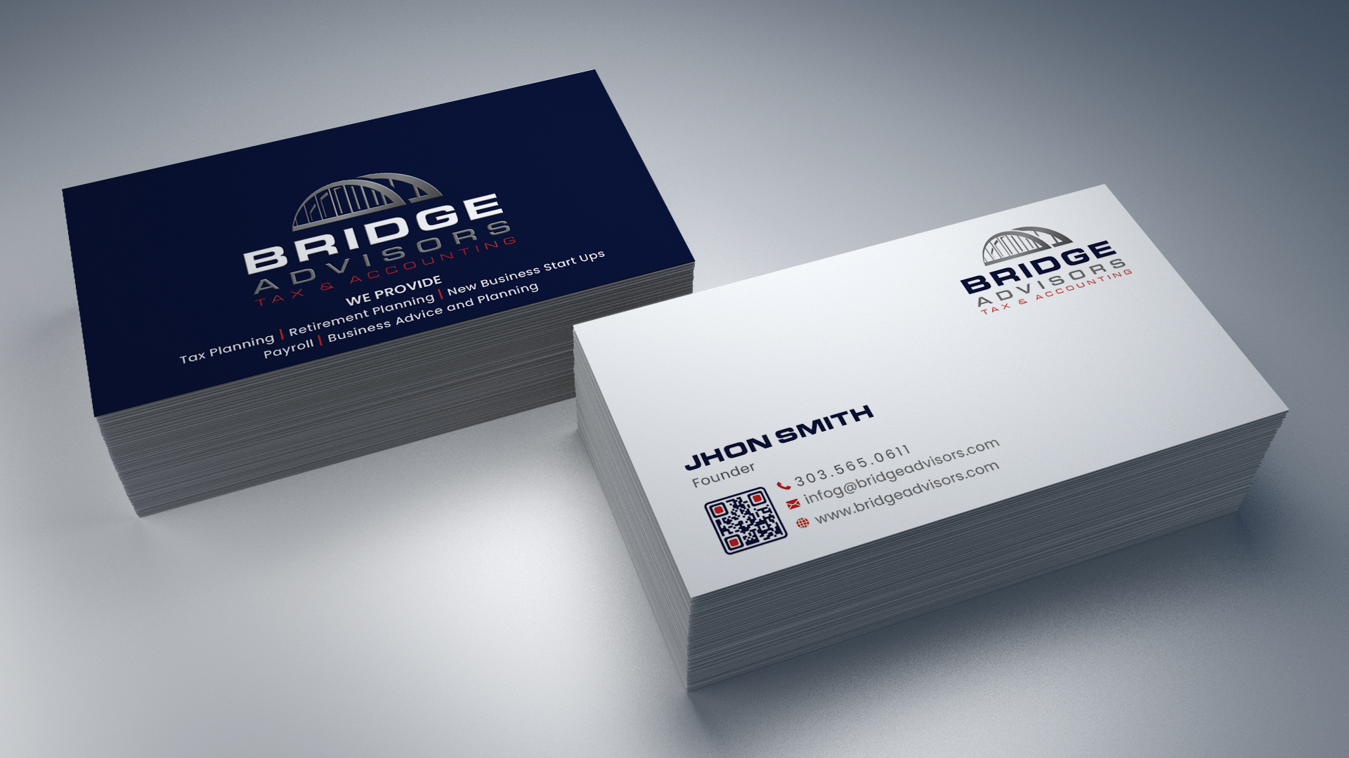 Business Card Design by Creative Moon Design for Bridge Advisors LLC | Design #33849316