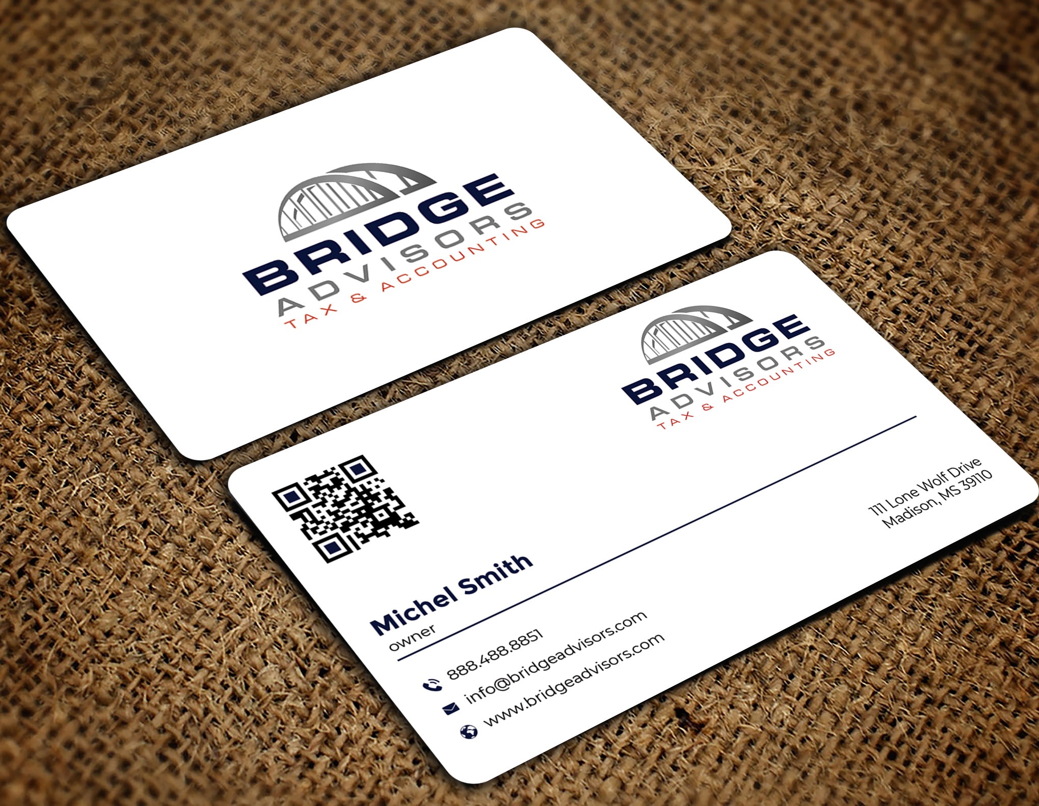 Design de Carte de Visite par Graphixpointt pour Bridge Advisors LLC | Design #33850344
