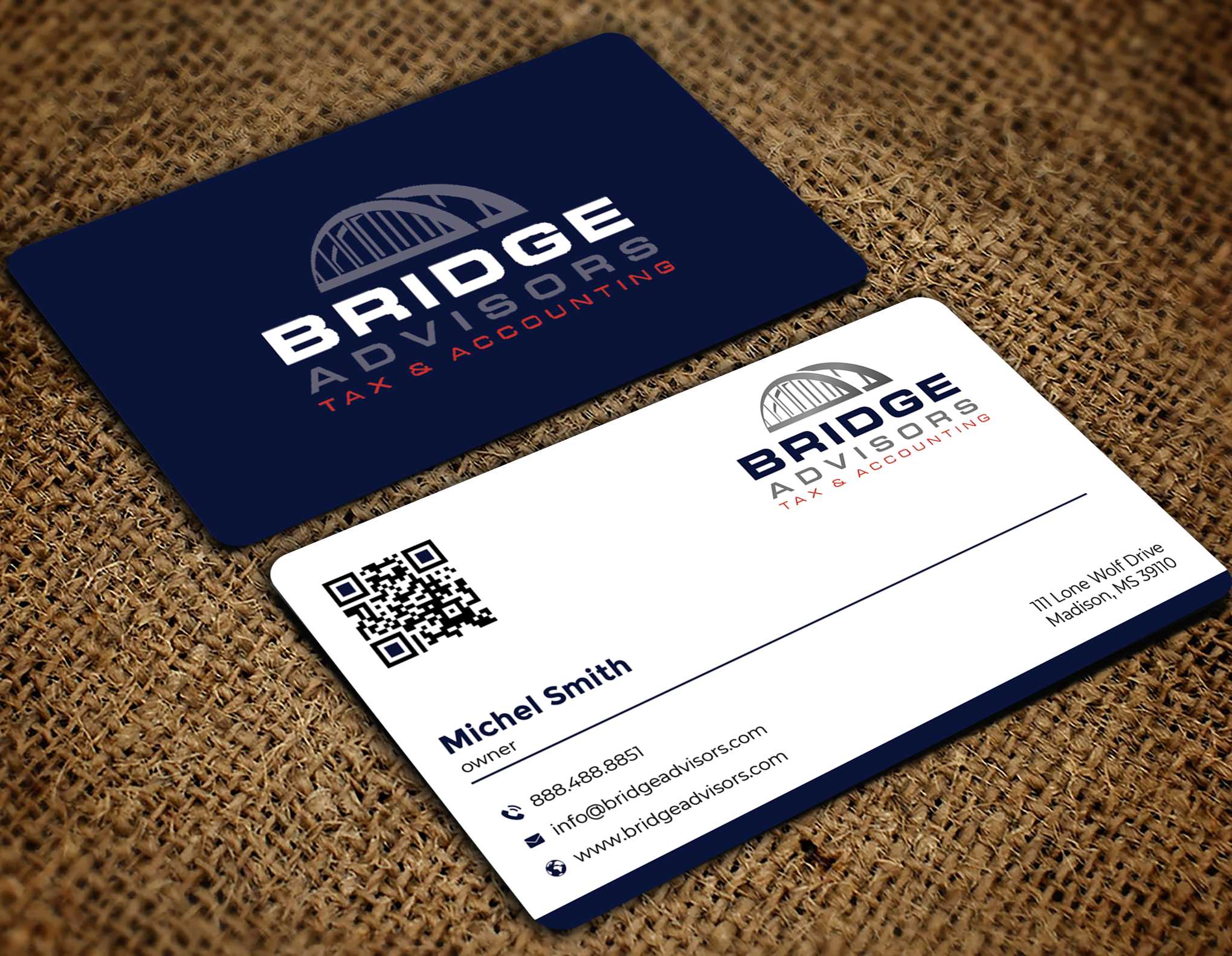 Design de Carte de Visite par Graphixpointt pour Bridge Advisors LLC | Design #33850378