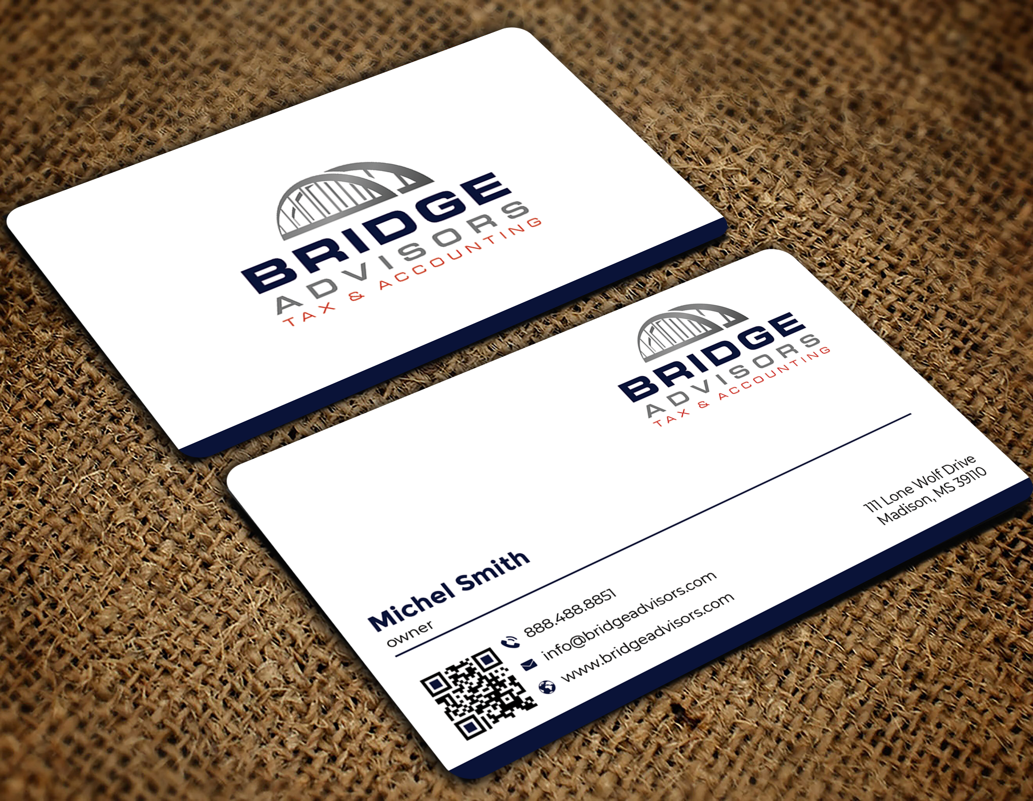 Design de Carte de Visite par Graphixpointt pour Bridge Advisors LLC | Design #33850422
