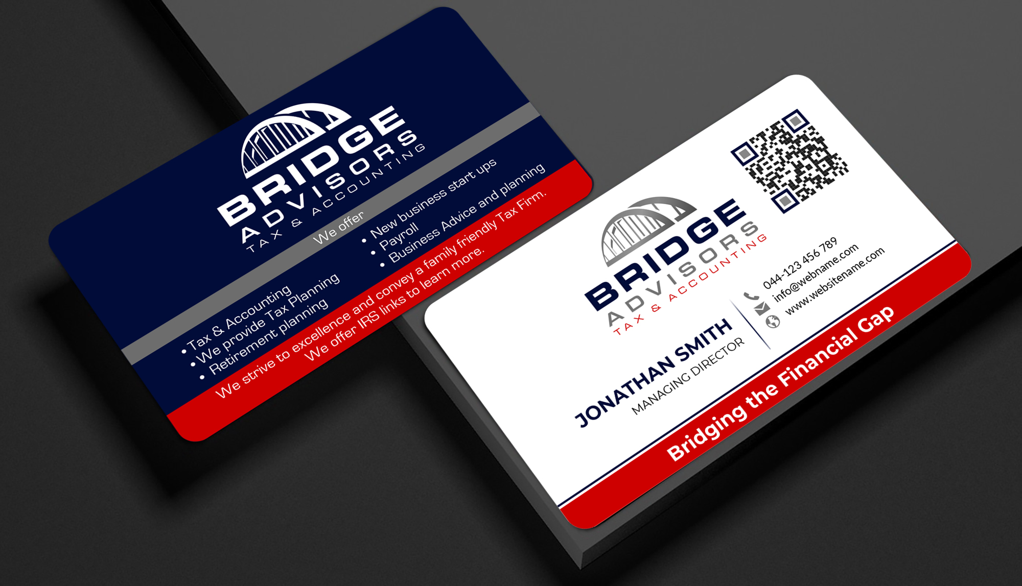 Business Card Design by designer1975 for Bridge Advisors LLC | Design #33849516