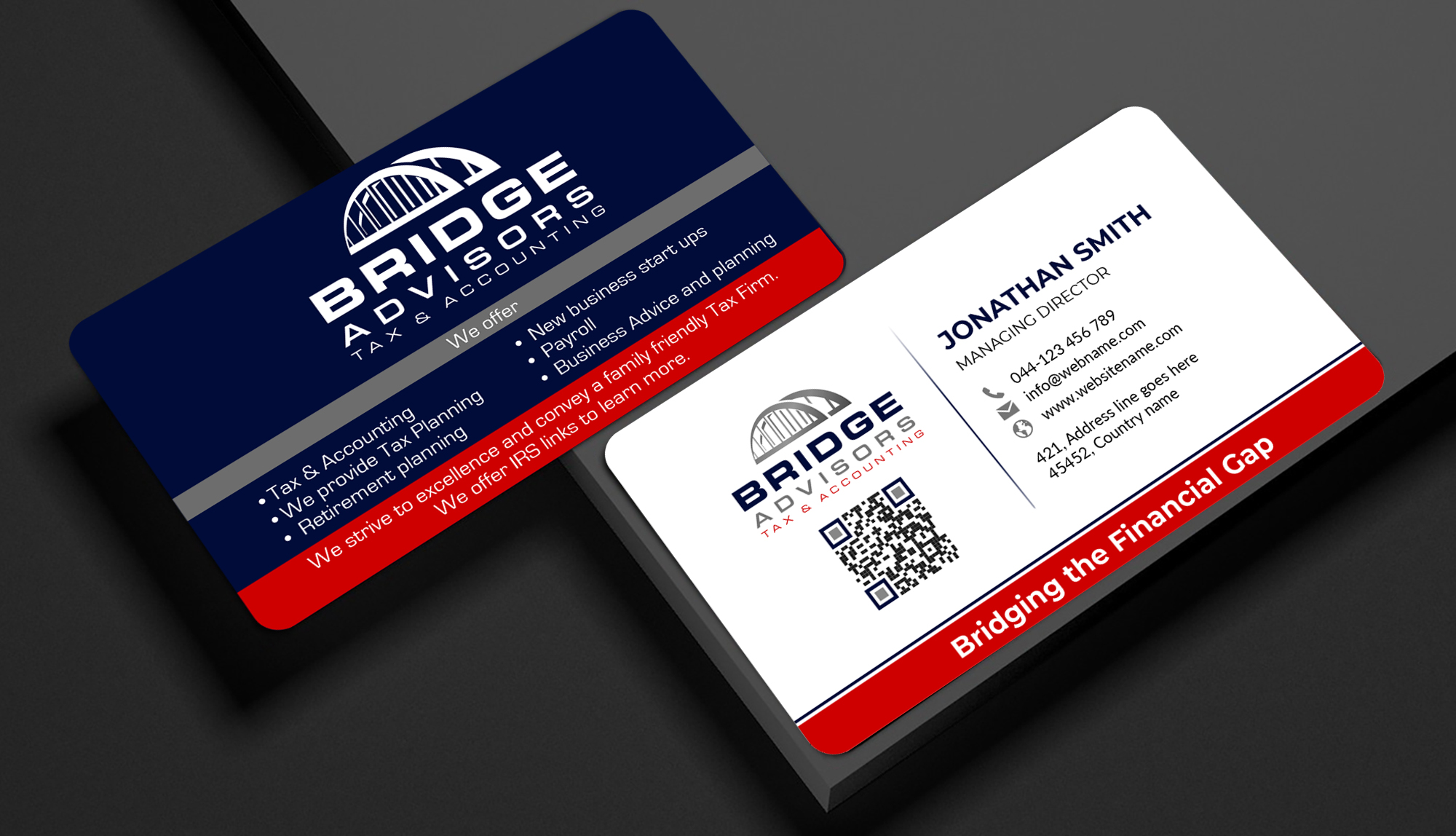 Business Card Design by designer1975 for Bridge Advisors LLC | Design #33849555