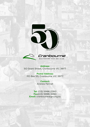 Buchumschlag Design von Grip19 für Cranbourne Greyhound Racing Club | Design: #33886861