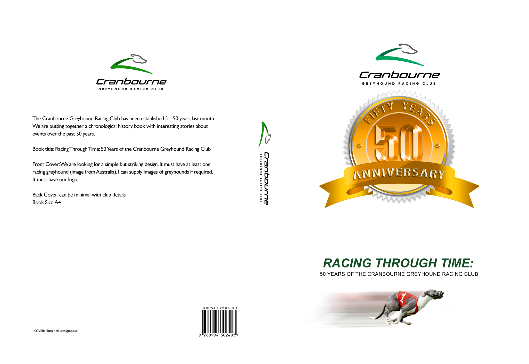 Book Cover Design by illuminati-design for Cranbourne Greyhound Racing Club | Design #33883991