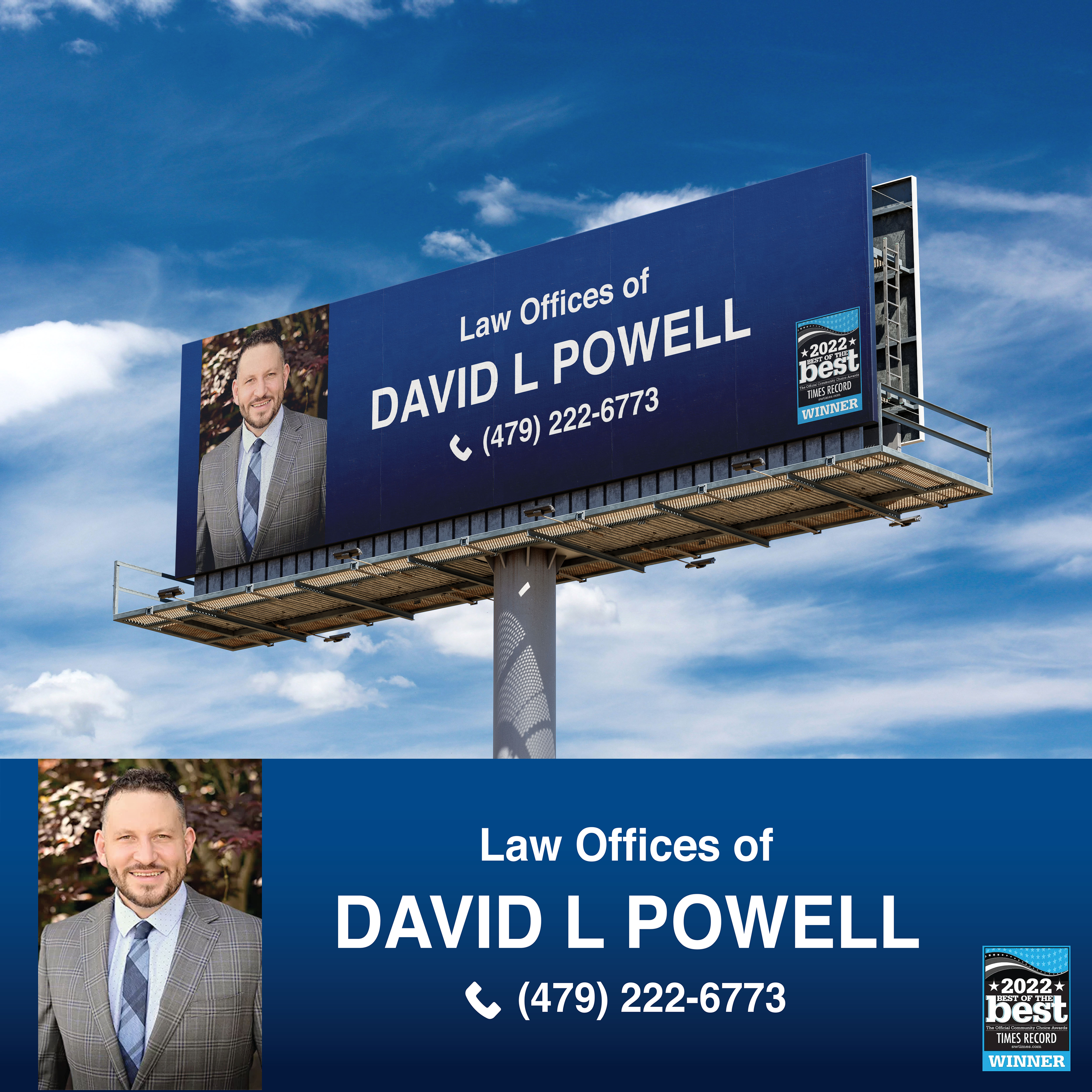 Billboard Design by Graphicnesss for Law Offices of David L Powell, PLLC | Design #33870888