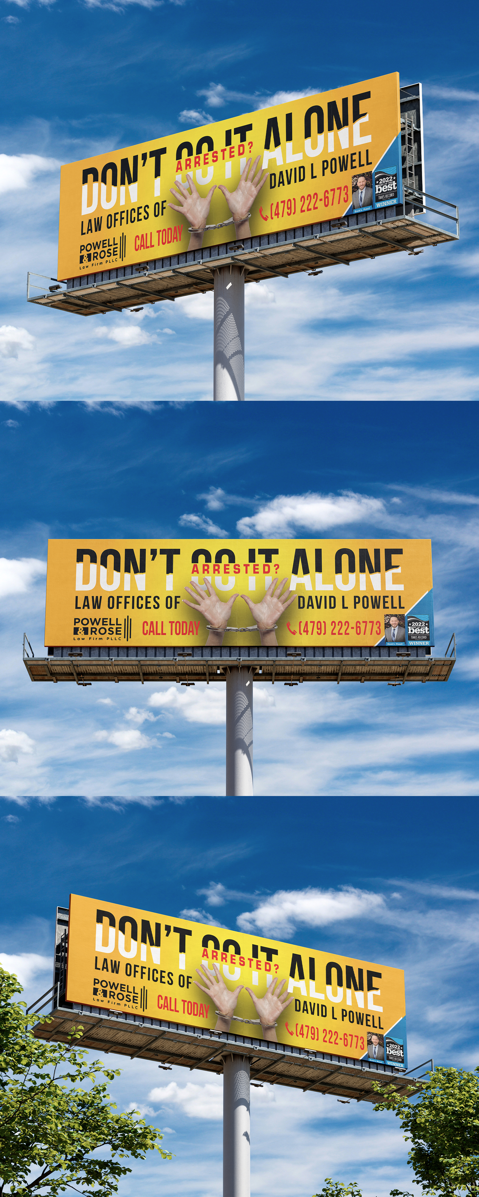 Billboard Design by svkreatives for Law Offices of David L Powell, PLLC | Design #33883626