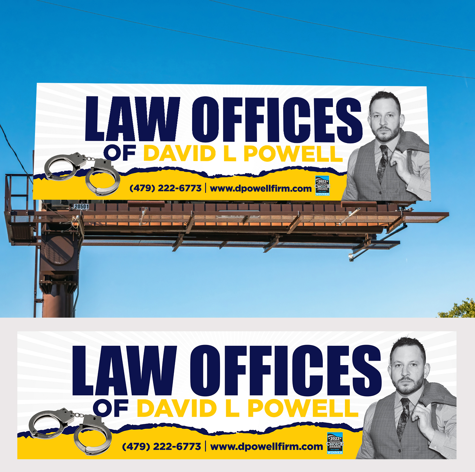 Billboard Design by Aurora:) for Law Offices of David L Powell, PLLC | Design #33871016