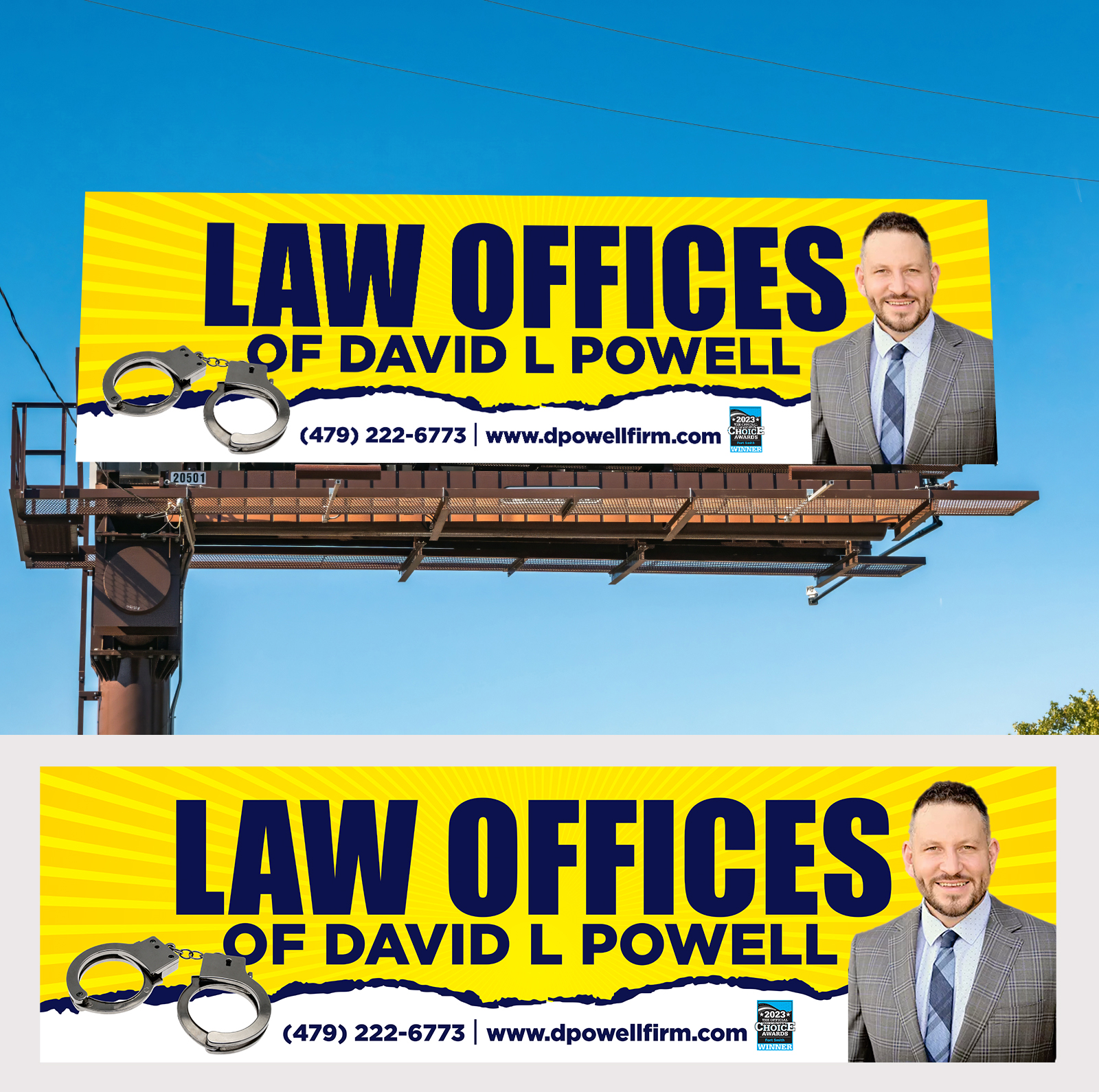 Billboard Design by Aurora:) for Law Offices of David L Powell, PLLC | Design #33871017