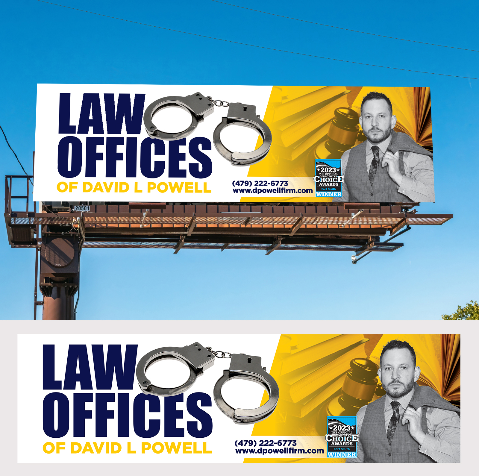 Billboard Design by Aurora:) for Law Offices of David L Powell, PLLC | Design #33871263