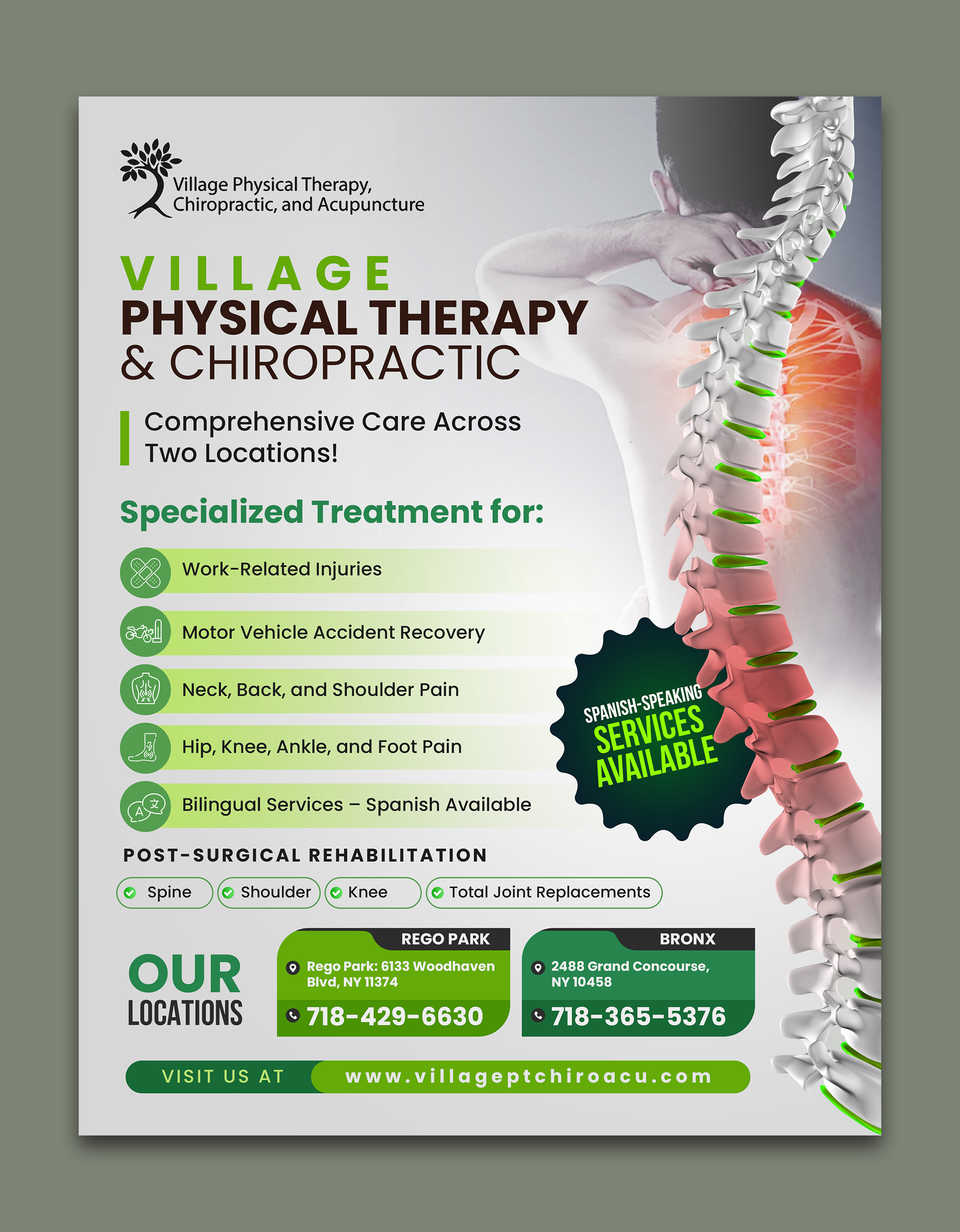 Flyer Design by debdesign for Village Chiropractic | Design #33886391