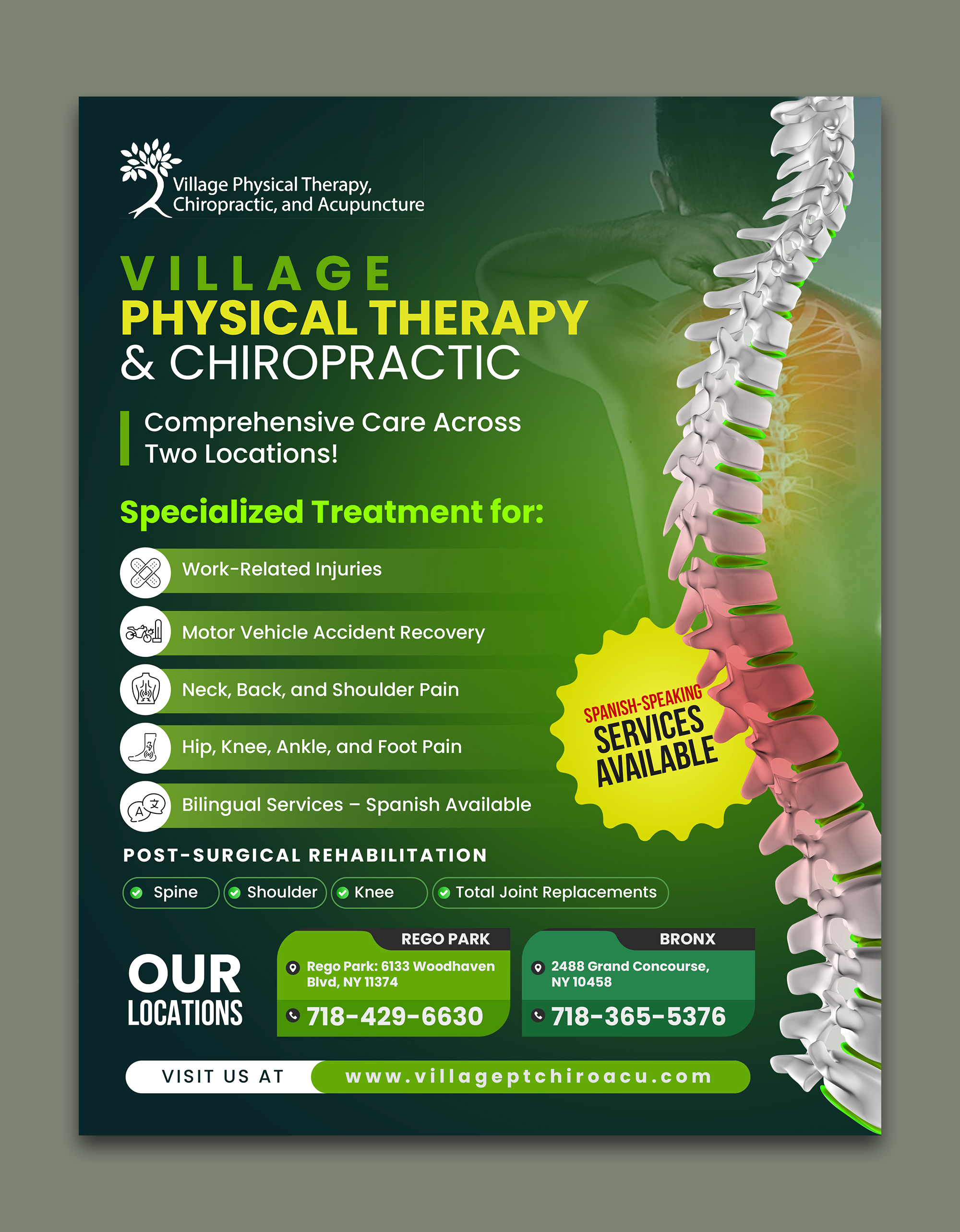 Flyer Design by debdesign for Village Chiropractic | Design #33886392