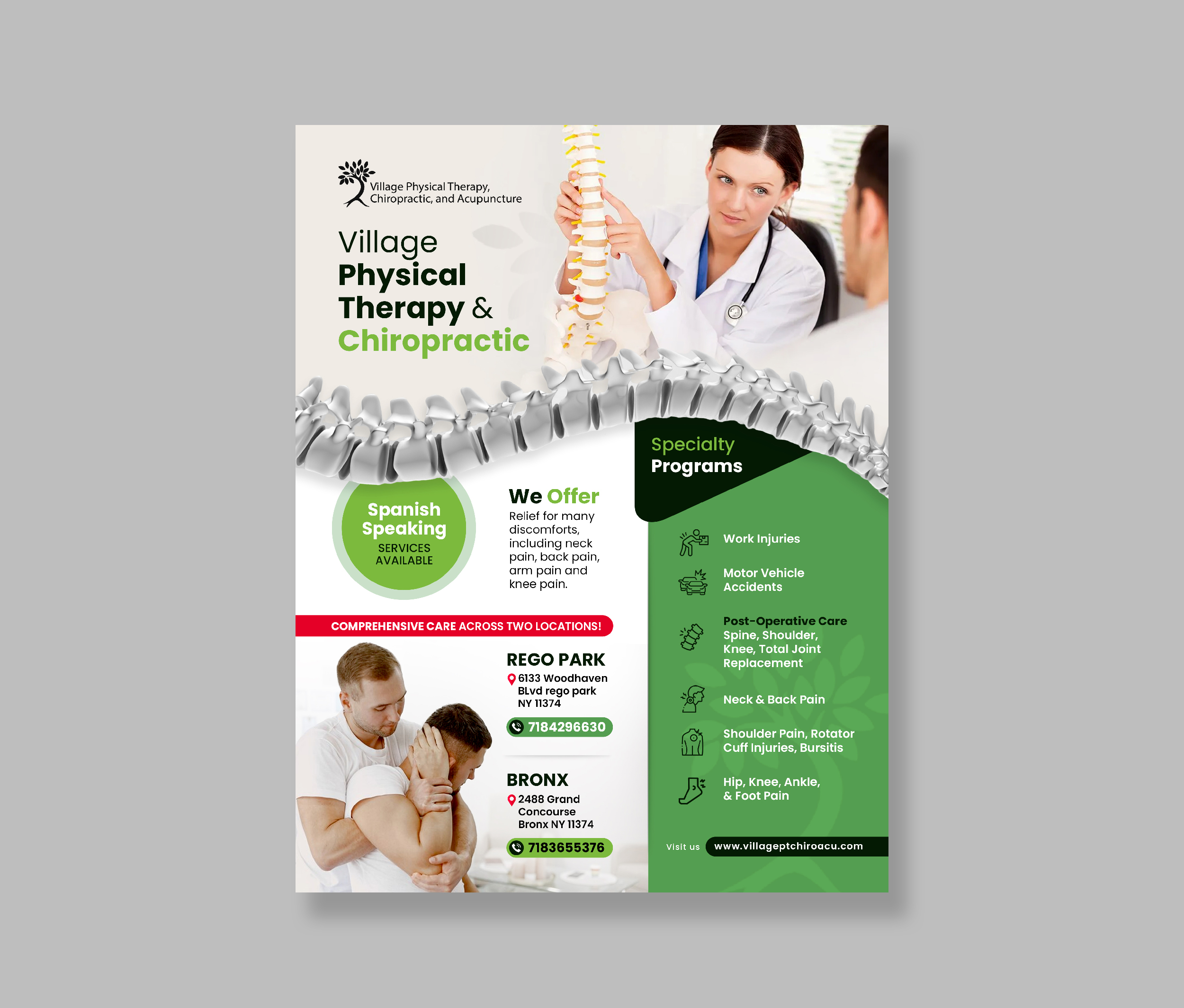 Flyer Design by debdesign for Village Chiropractic | Design #33886402
