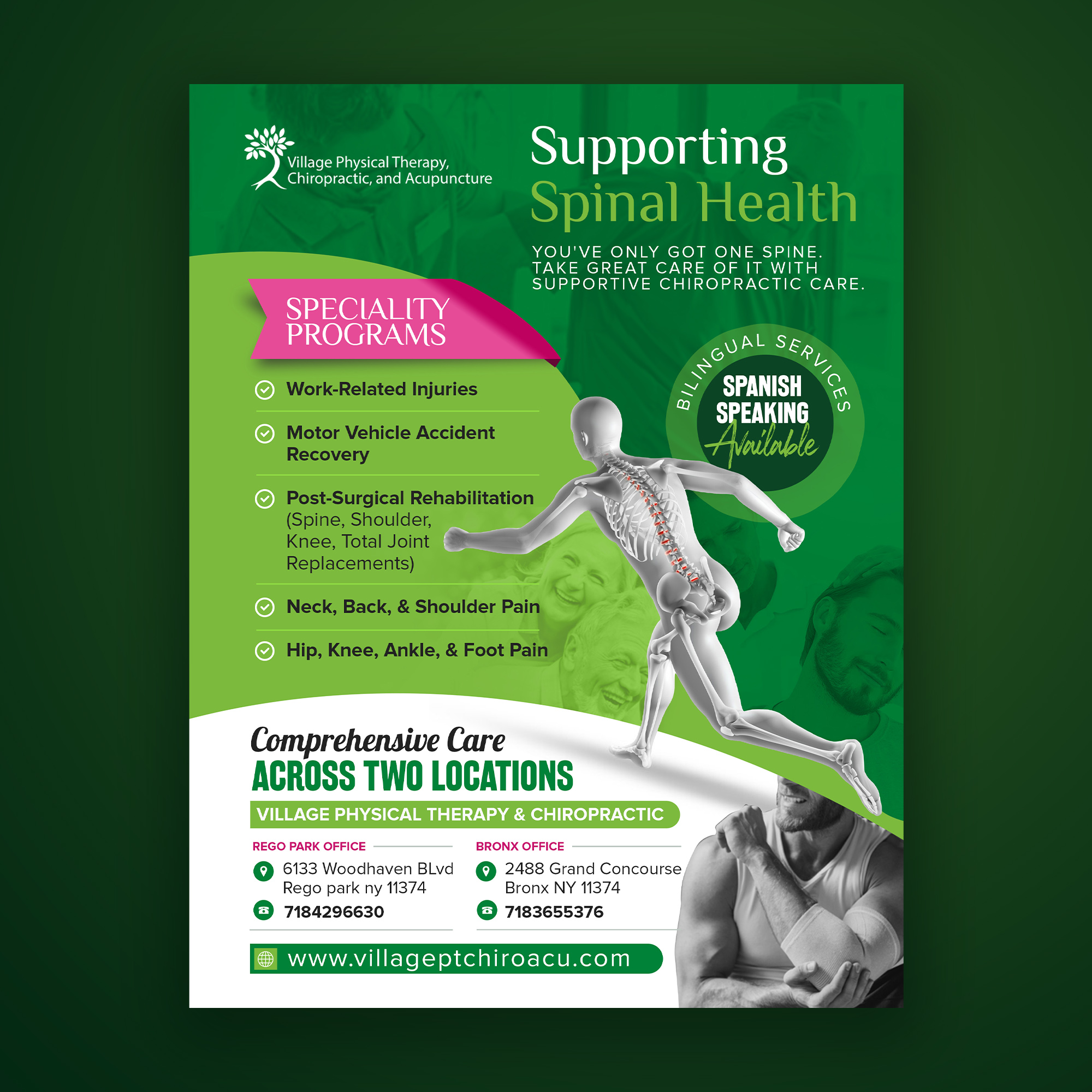 Flyer Design by debdesign for Village Chiropractic | Design #33886544