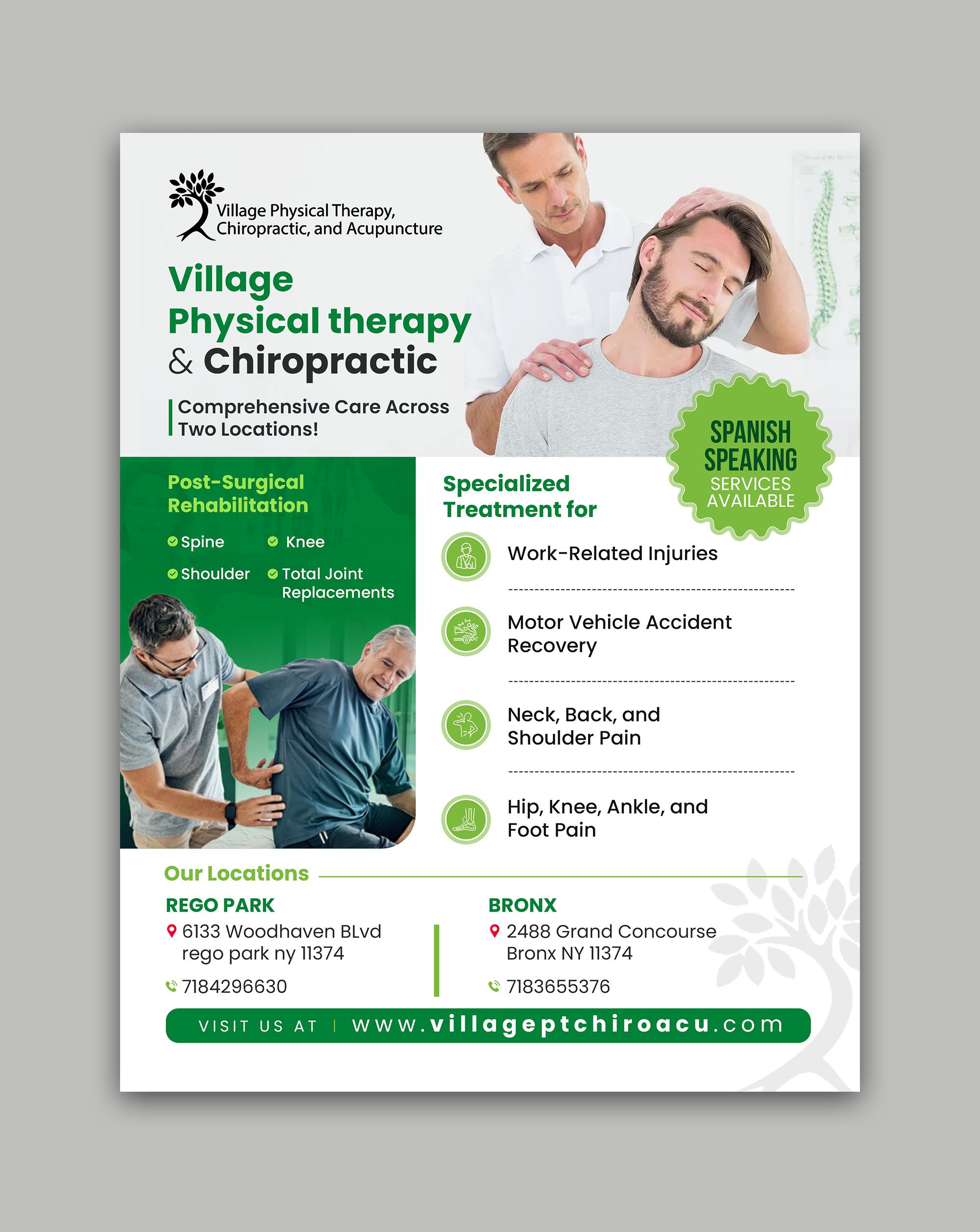Flyer Design by debdesign for Village Chiropractic | Design #33886569