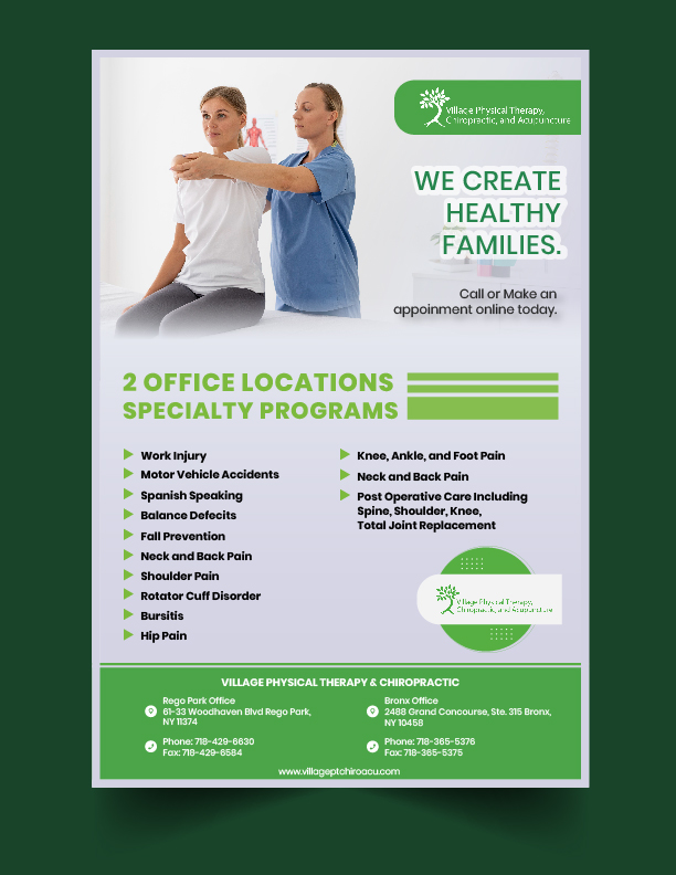 Design de Flyer par kenrico pour Village Chiropractic | Design #33878015