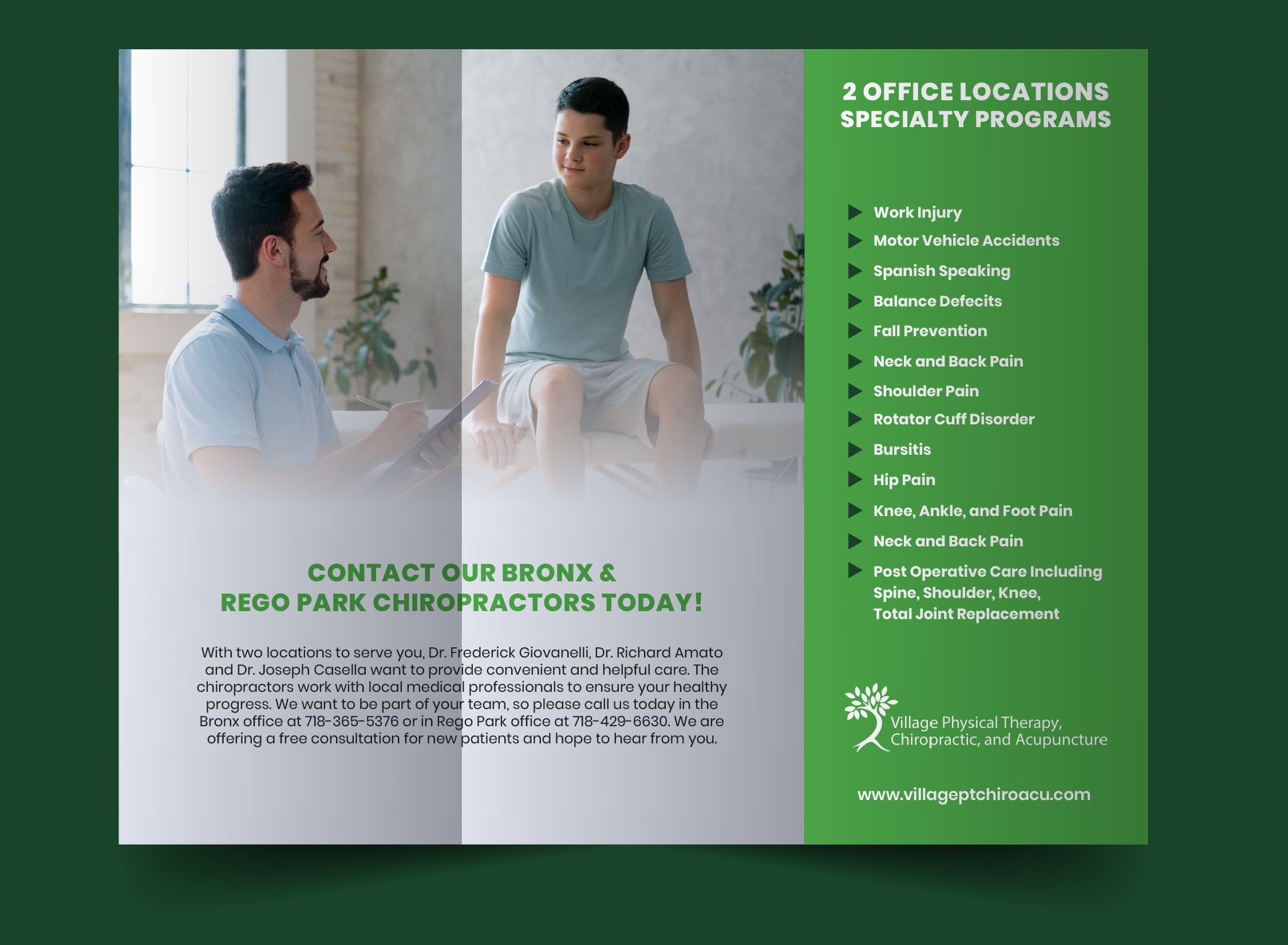 Flyer Design by kenrico for Village Chiropractic | Design #33883020