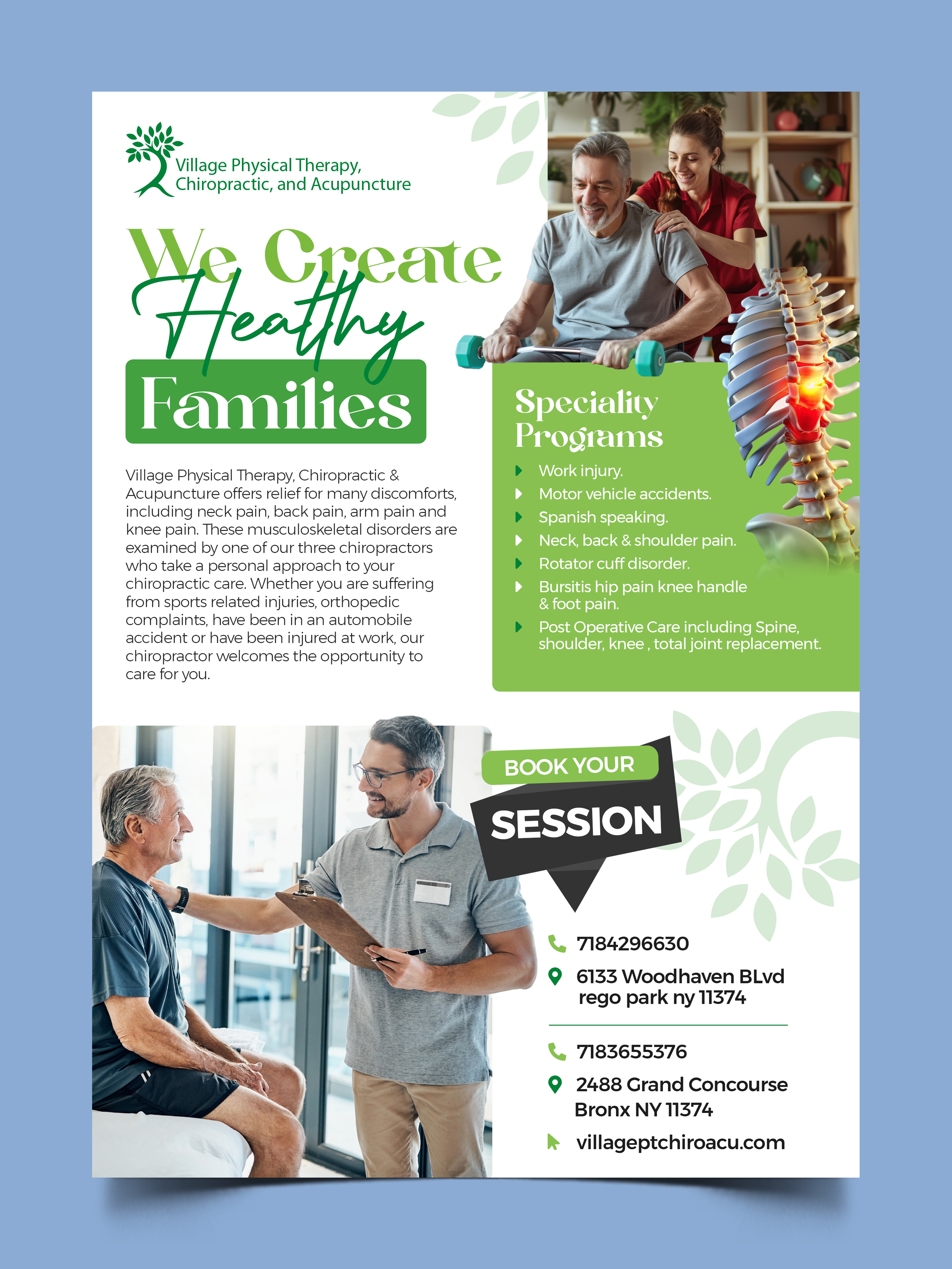 Design de Flyer par Graphic Guy pour Village Chiropractic | Design #33887470