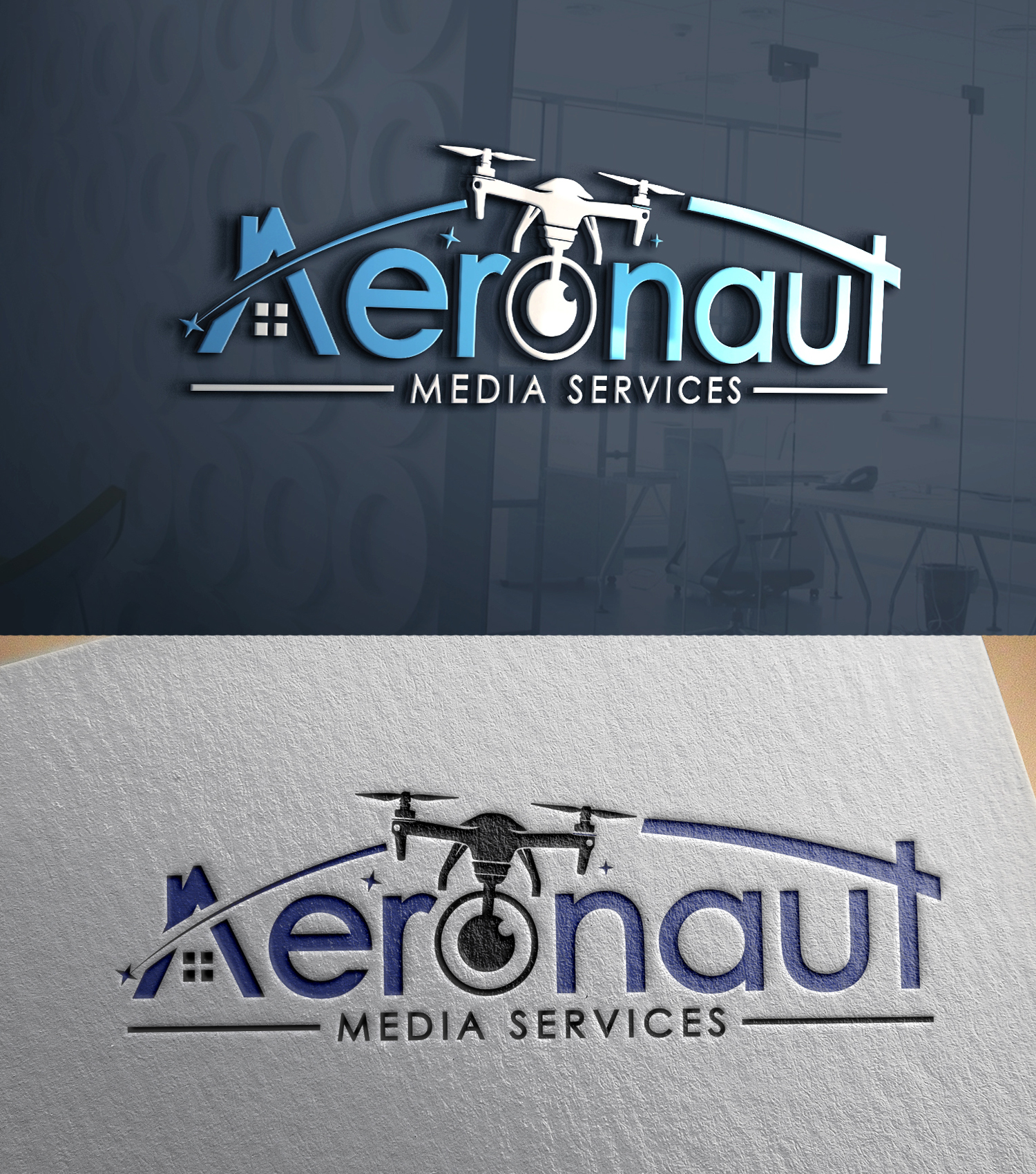 Logo Design by 24ksunny for Aeronaut Media Services | Design #33883591