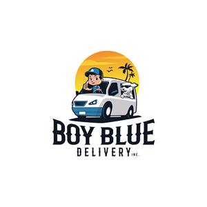 Boy Blue Delivery (Logo text) A salon delivery service logo