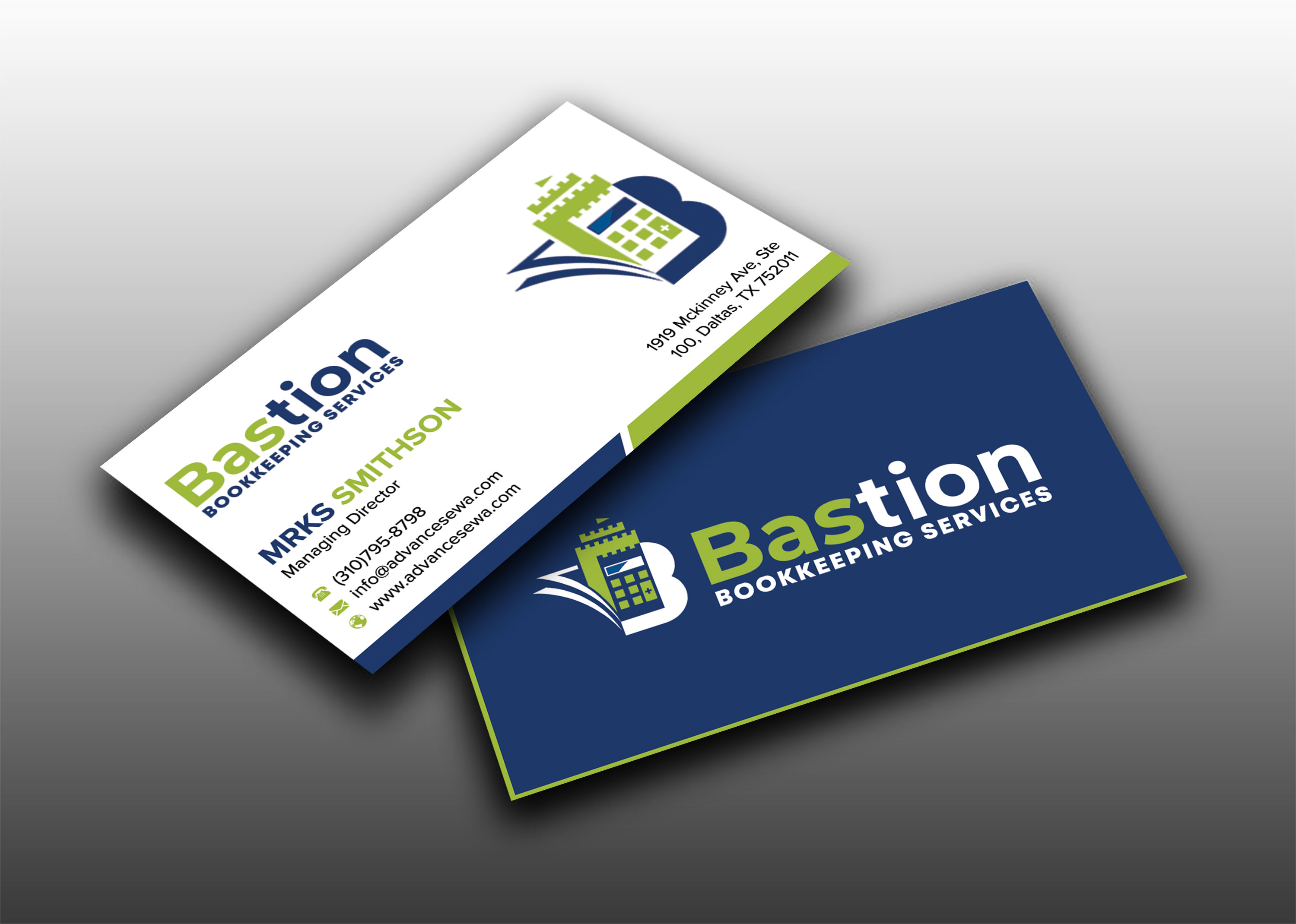 Business Card Design by sadikul islam for Bastion Bookkeeping Services | Design #33895808
