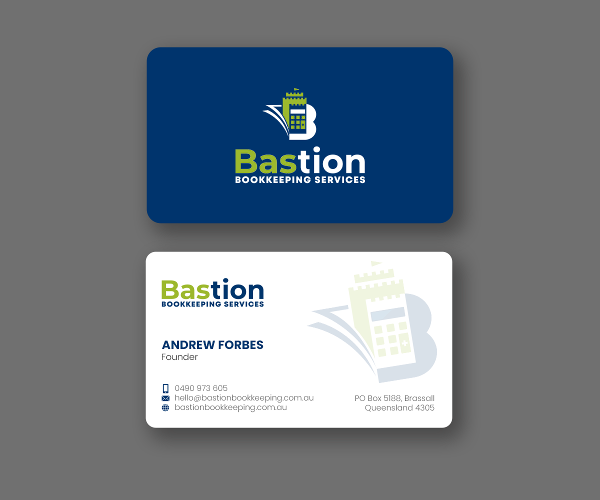 Business Card Design by Andrés Sebastián for Bastion Bookkeeping Services | Design #33894967