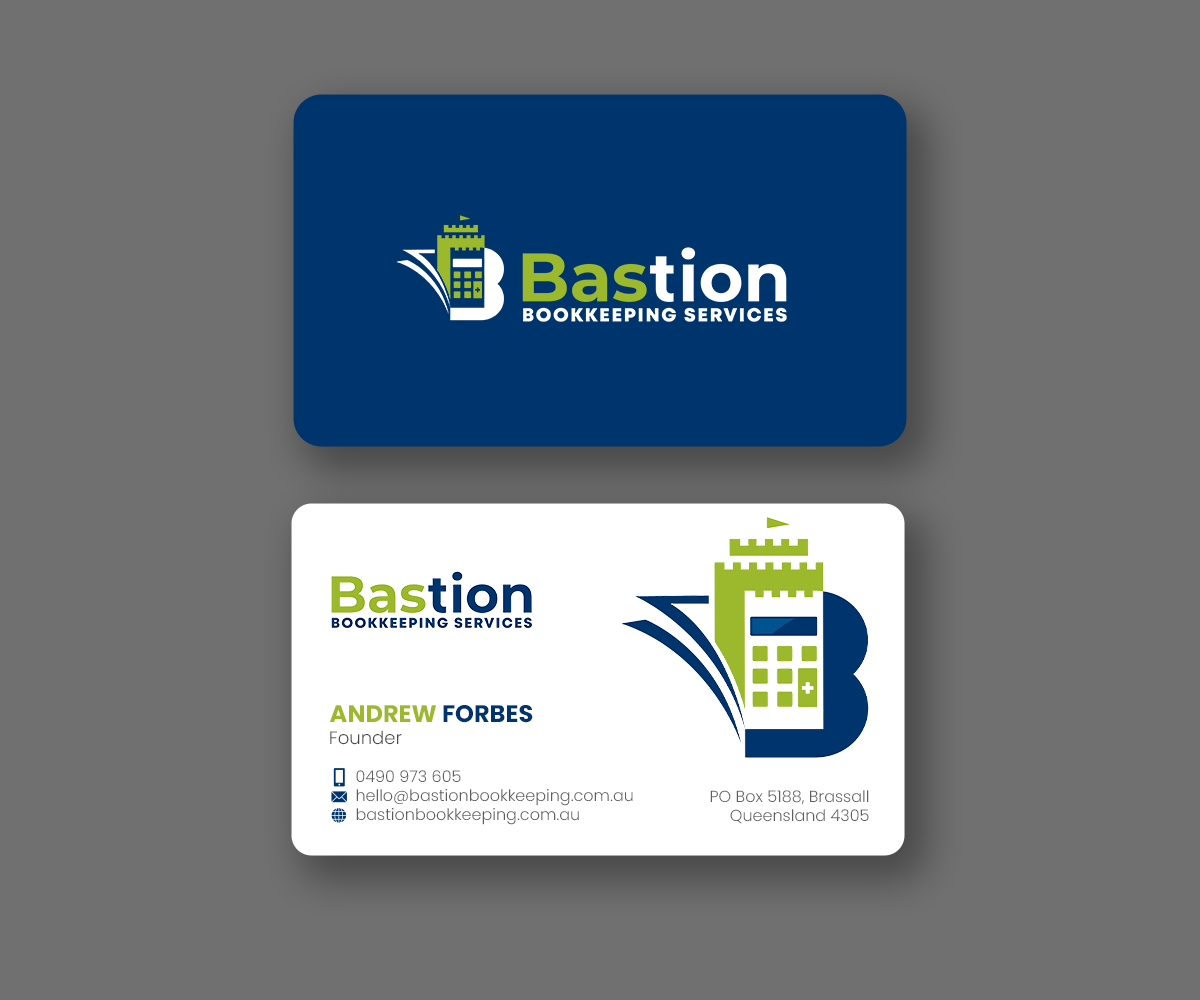 Business Card Design by Andrés Sebastián for Bastion Bookkeeping Services | Design #33895093