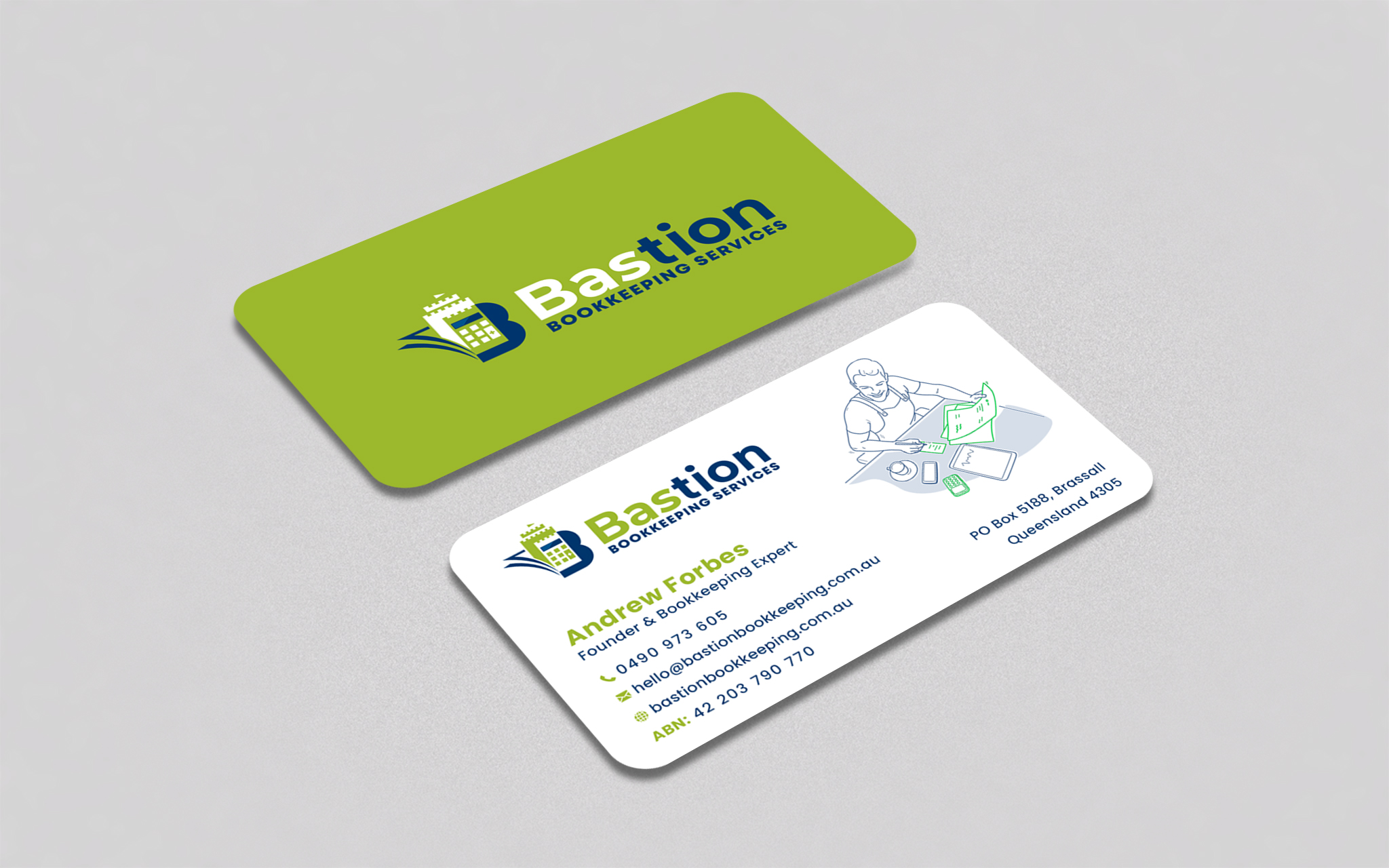 Visitenkarten-Design von Creative Moon Design für Bastion Bookkeeping Services | Design #33894945