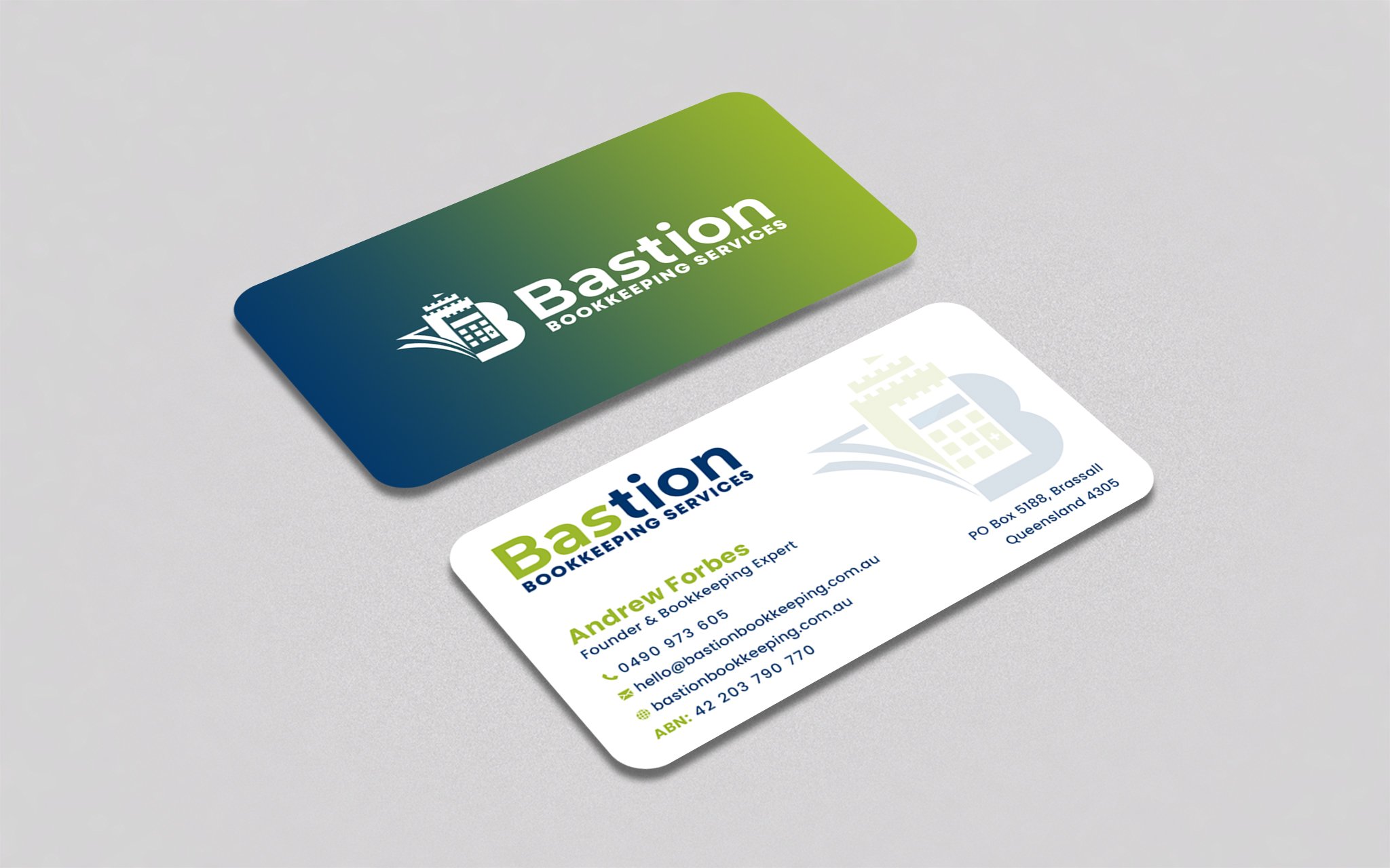 Visitenkarten-Design von Creative Moon Design für Bastion Bookkeeping Services | Design #33894946