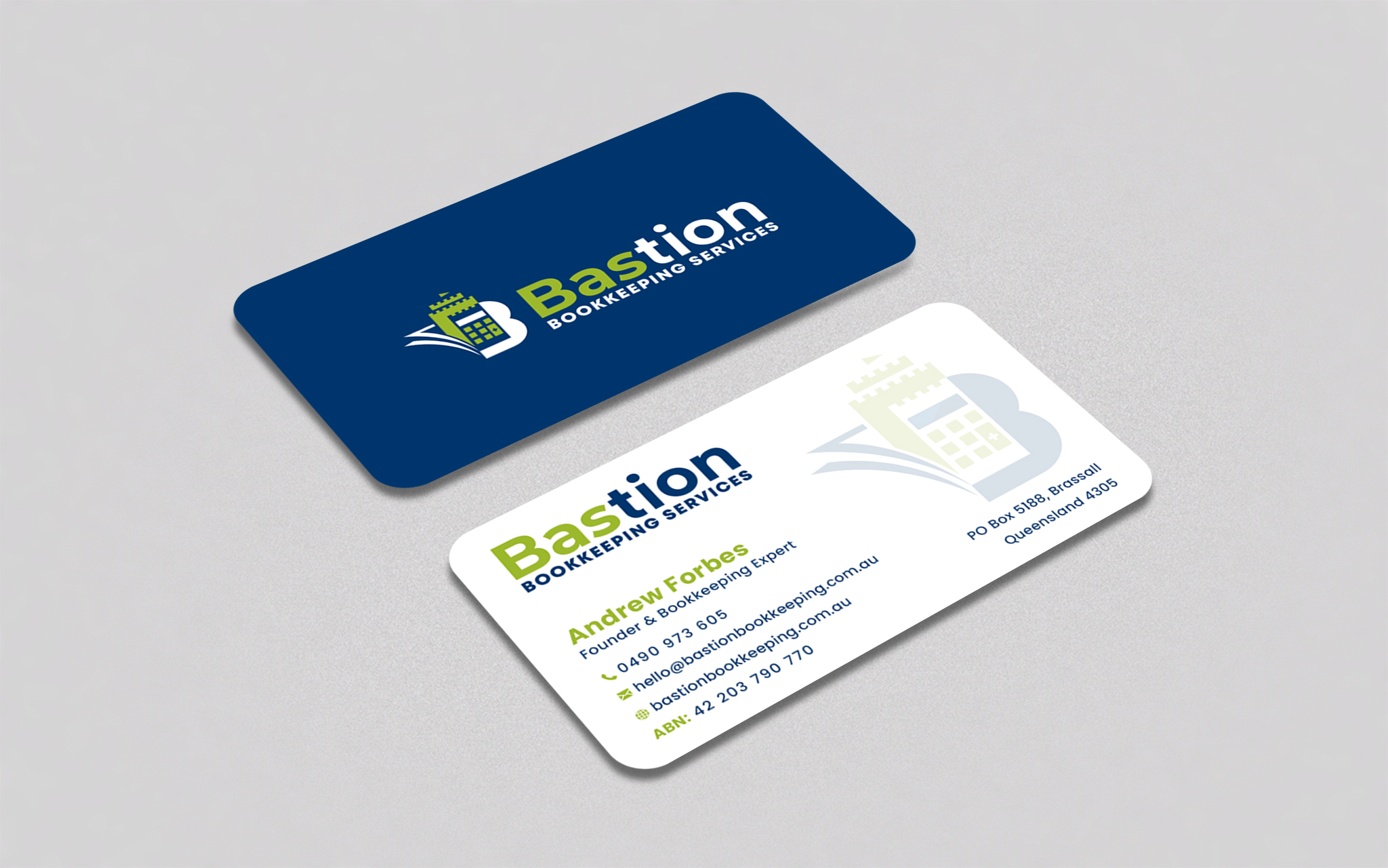 Visitenkarten-Design von Creative Moon Design für Bastion Bookkeeping Services | Design #33894947