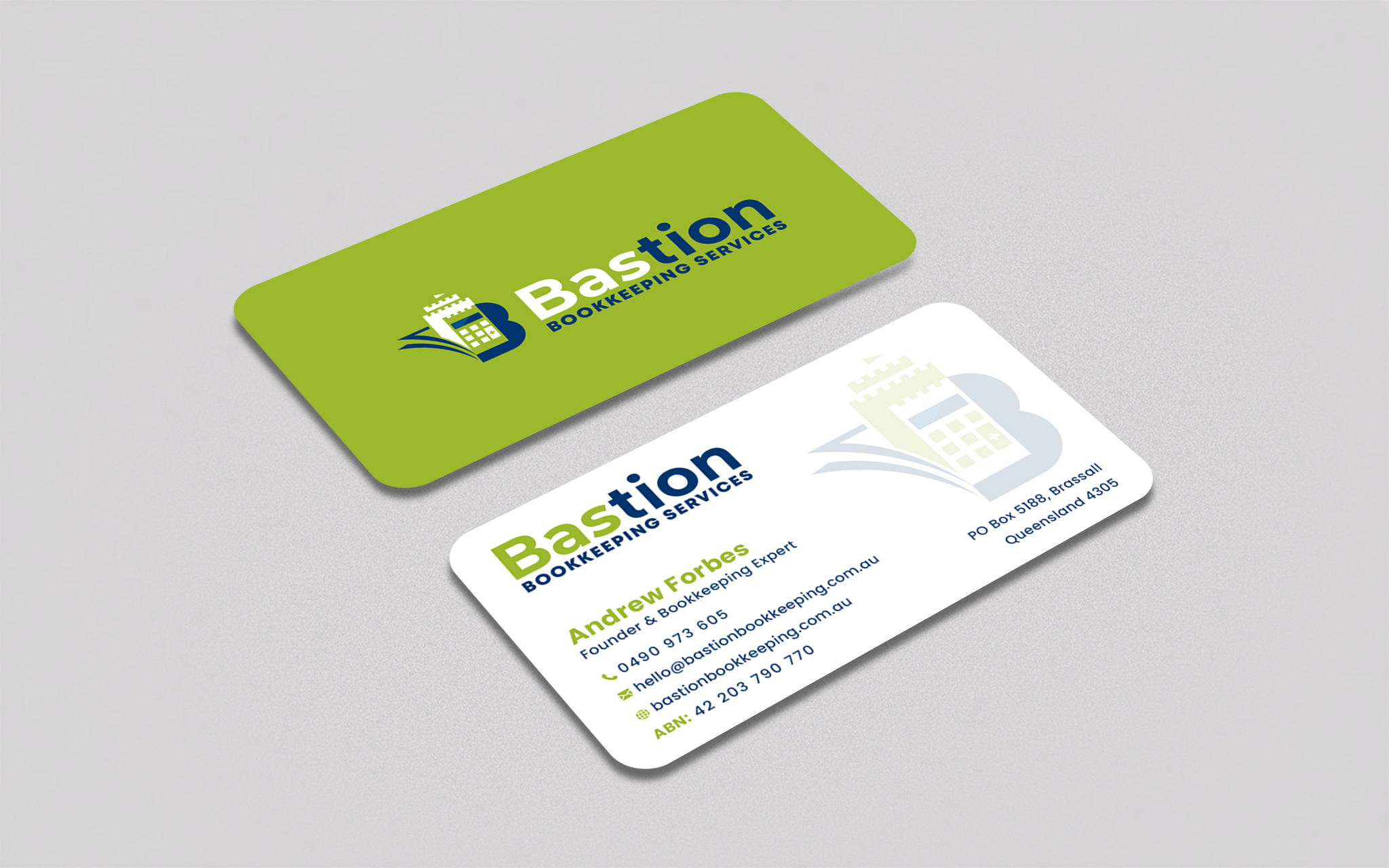 Visitenkarten-Design von Creative Moon Design für Bastion Bookkeeping Services | Design #33894949