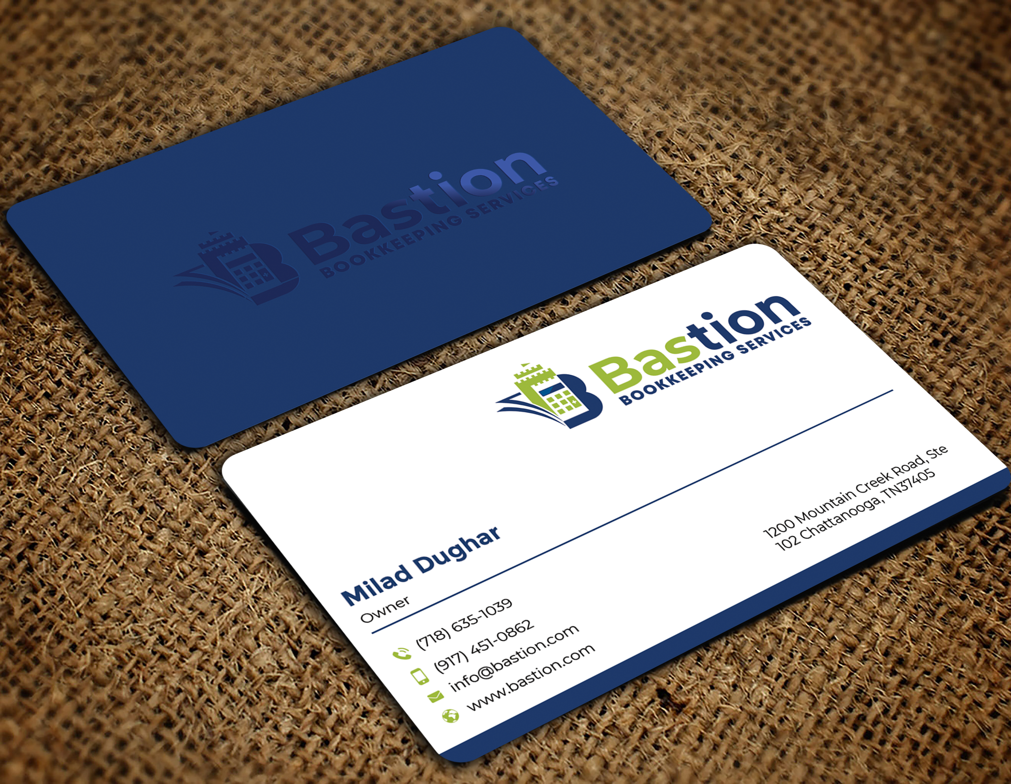 Business Card Design by Graphixpointt for Bastion Bookkeeping Services | Design #33902711