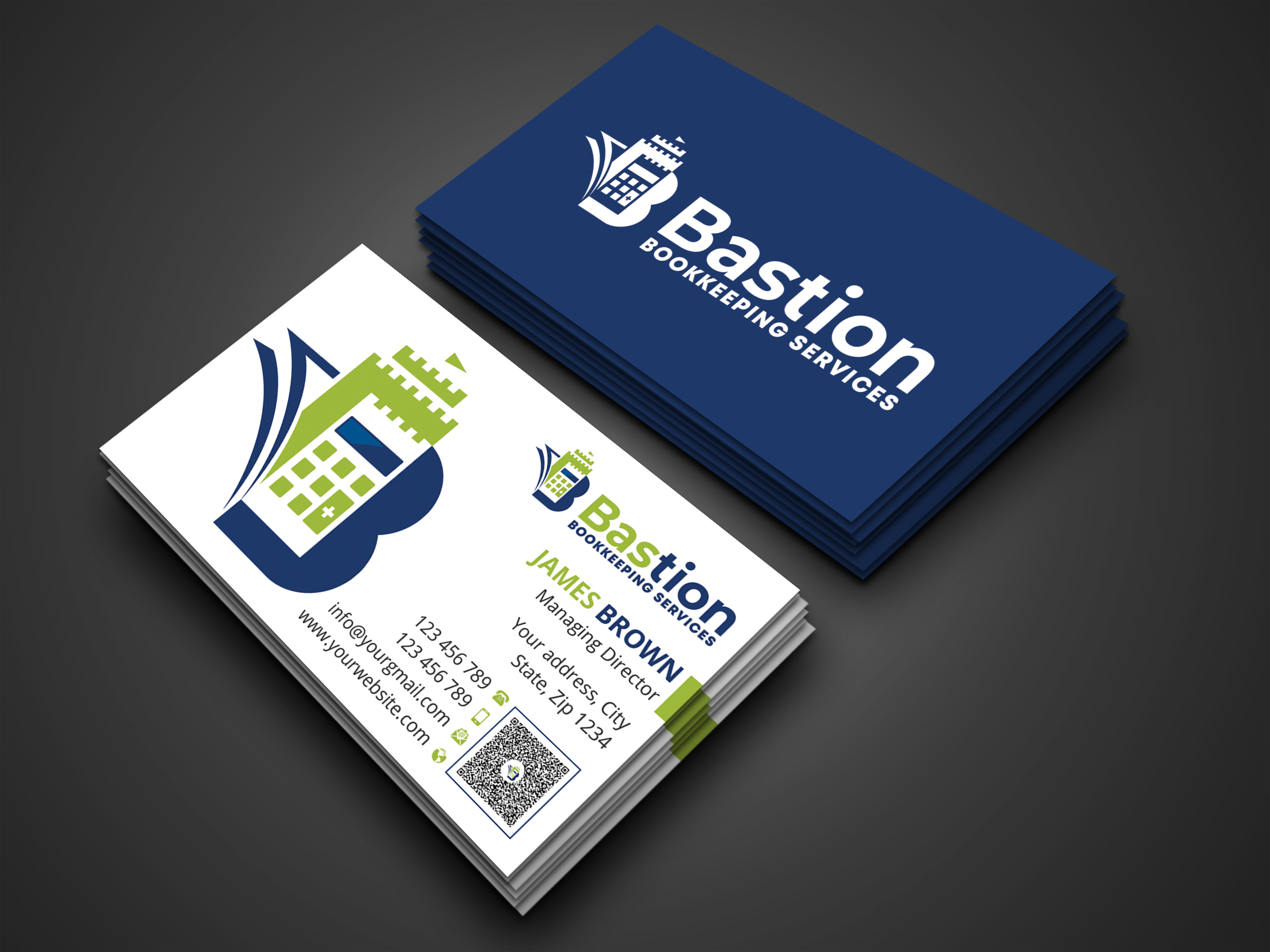 Business Card Design by Expert Bappy for Bastion Bookkeeping Services | Design #33896443