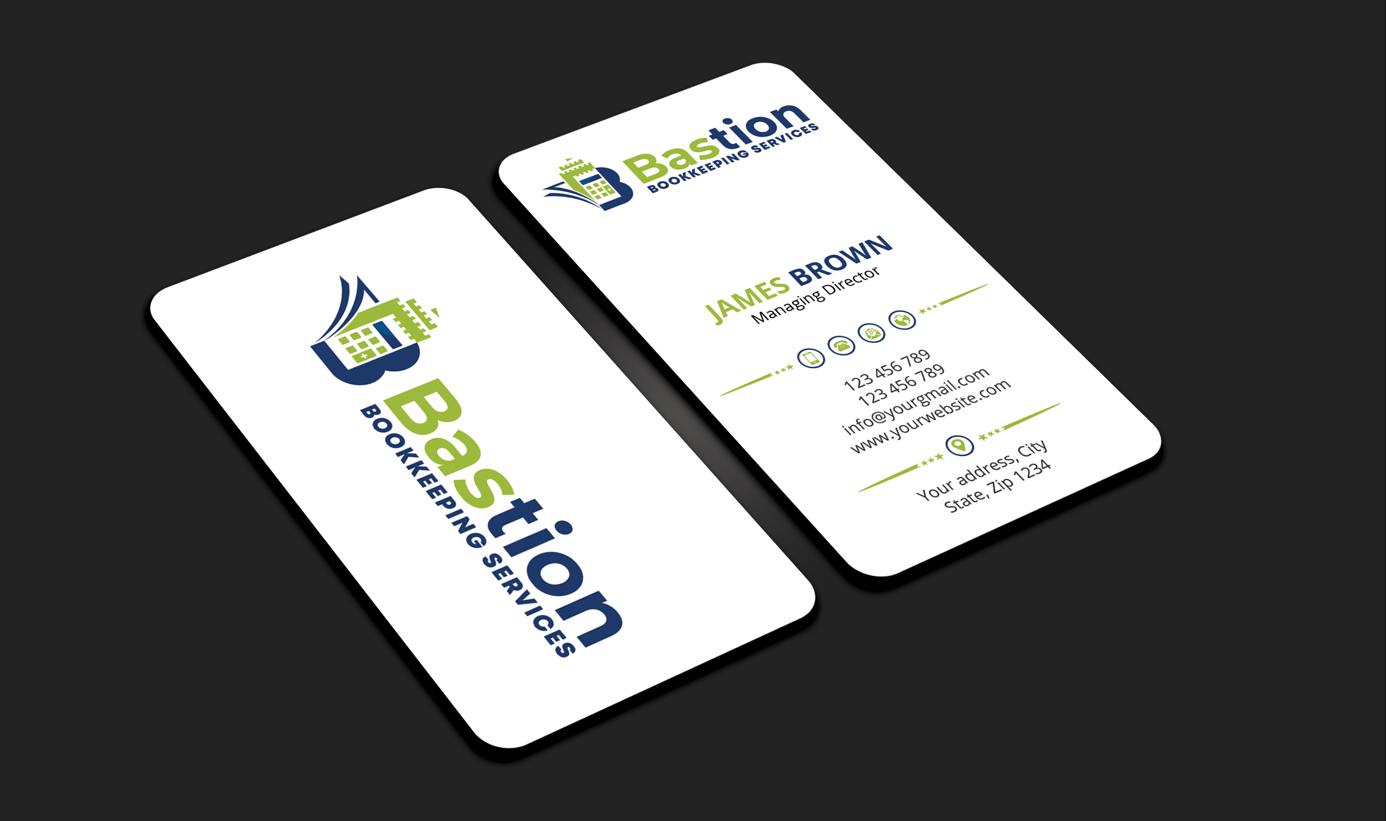 Business Card Design by Expert Bappy for Bastion Bookkeeping Services | Design #33898217