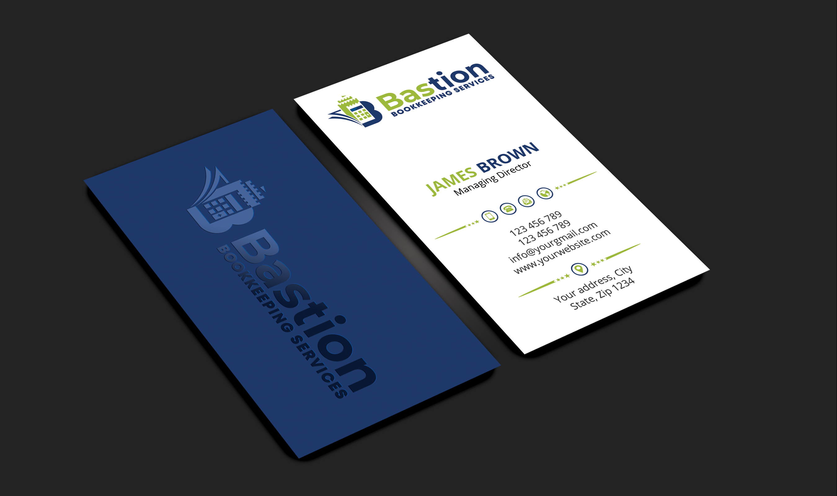 Business Card Design by Expert Bappy for Bastion Bookkeeping Services | Design #33898218