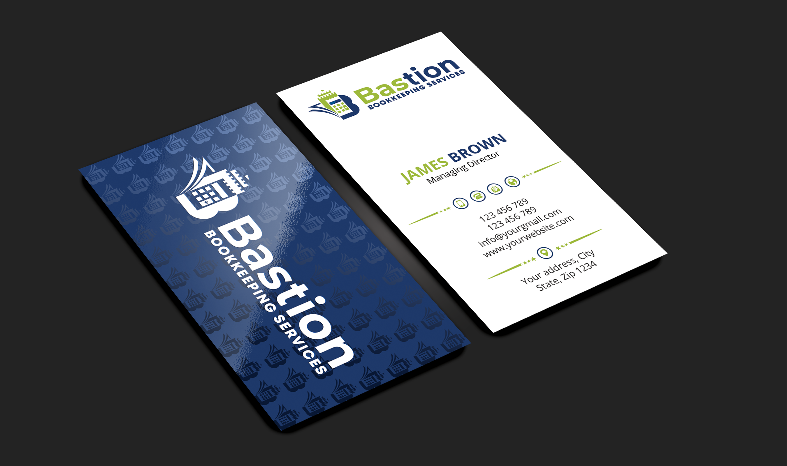 Business Card Design by Expert Bappy for Bastion Bookkeeping Services | Design #33898219