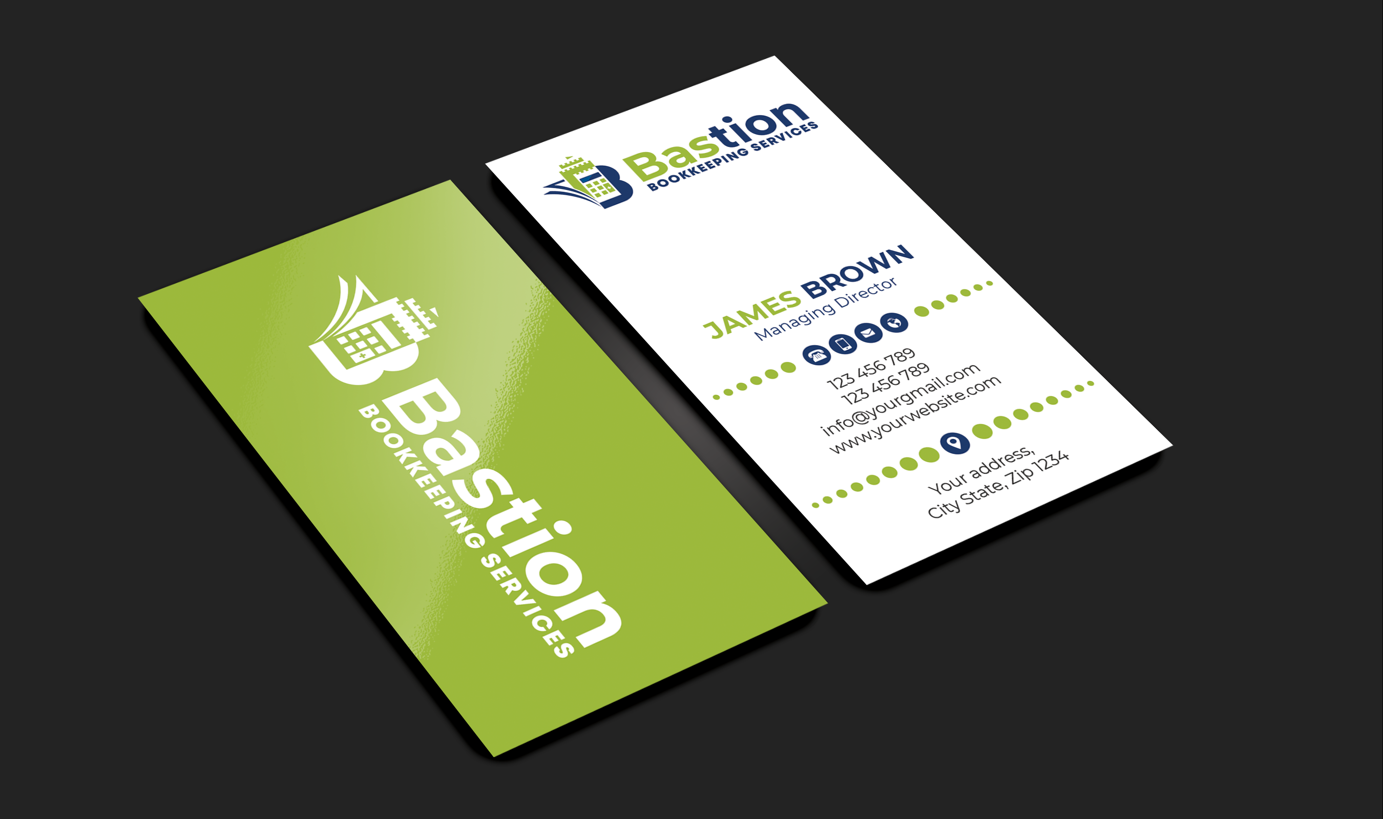 Diseño de Tarjeta de Presentación por Expert Bappy para Bastion Bookkeeping Services | Diseño #33898284