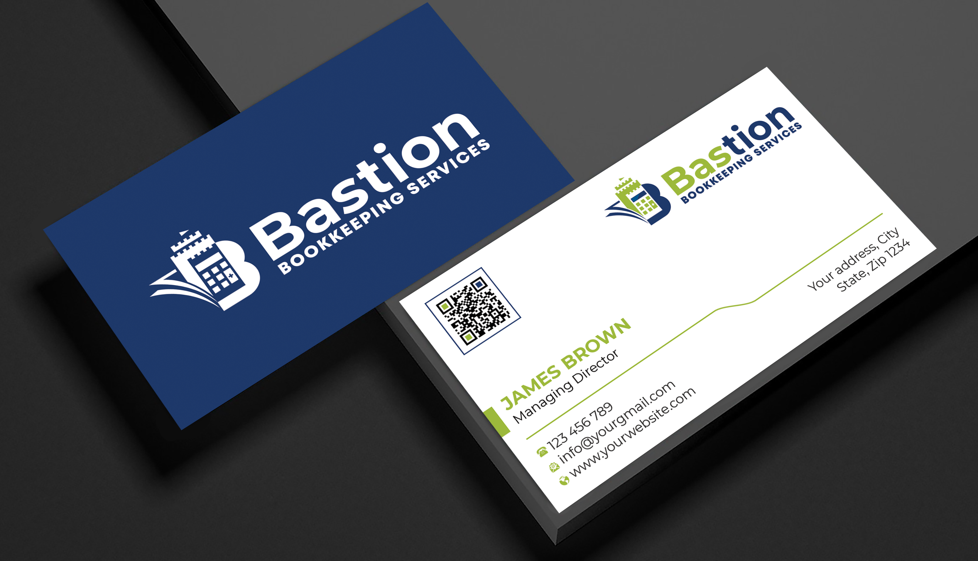 Business Card Design by Expert Bappy for Bastion Bookkeeping Services | Design #33899621