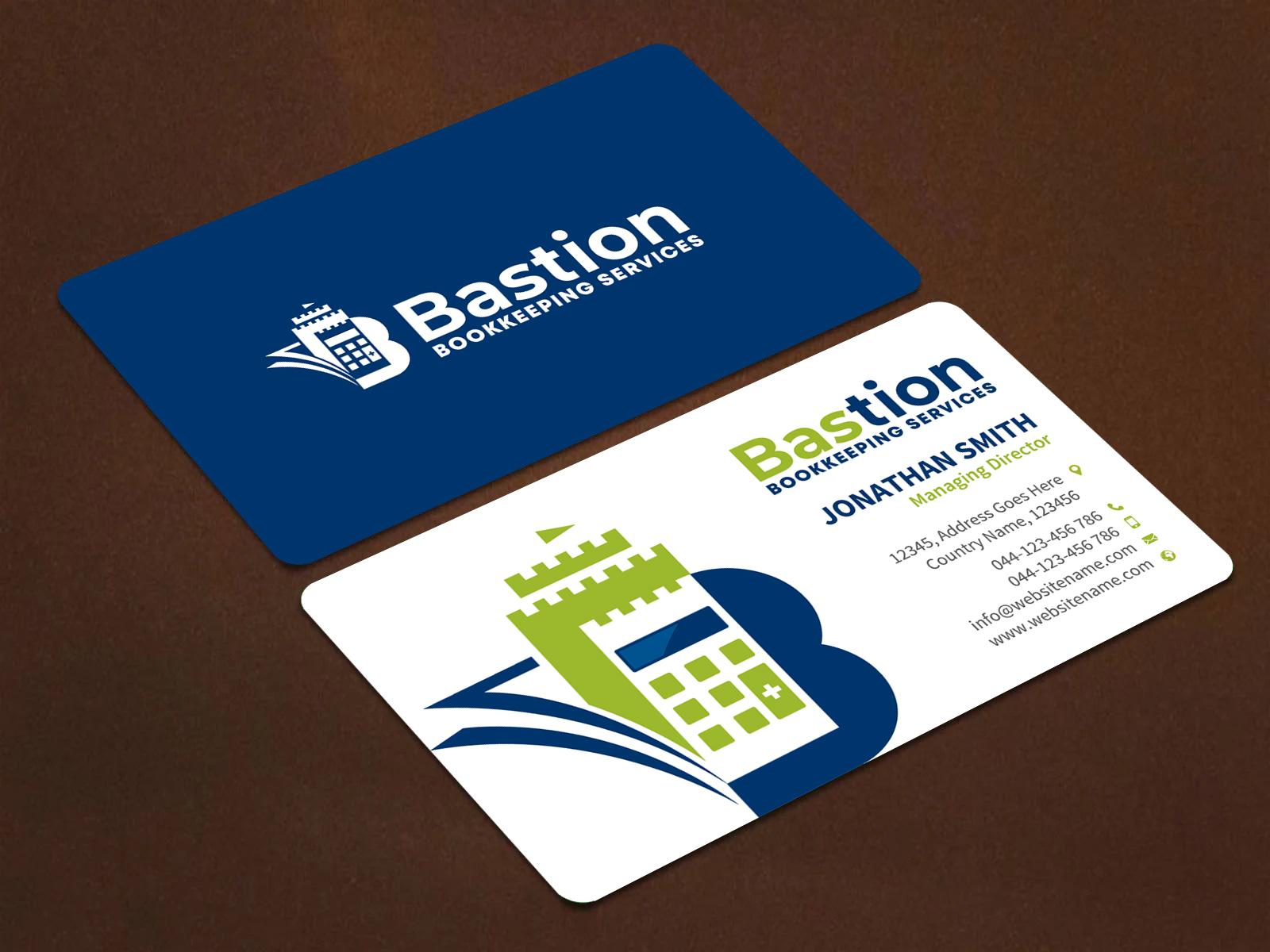 Business Card Design by Sun Moon Graphic Designer for Bastion Bookkeeping Services | Design #33900287