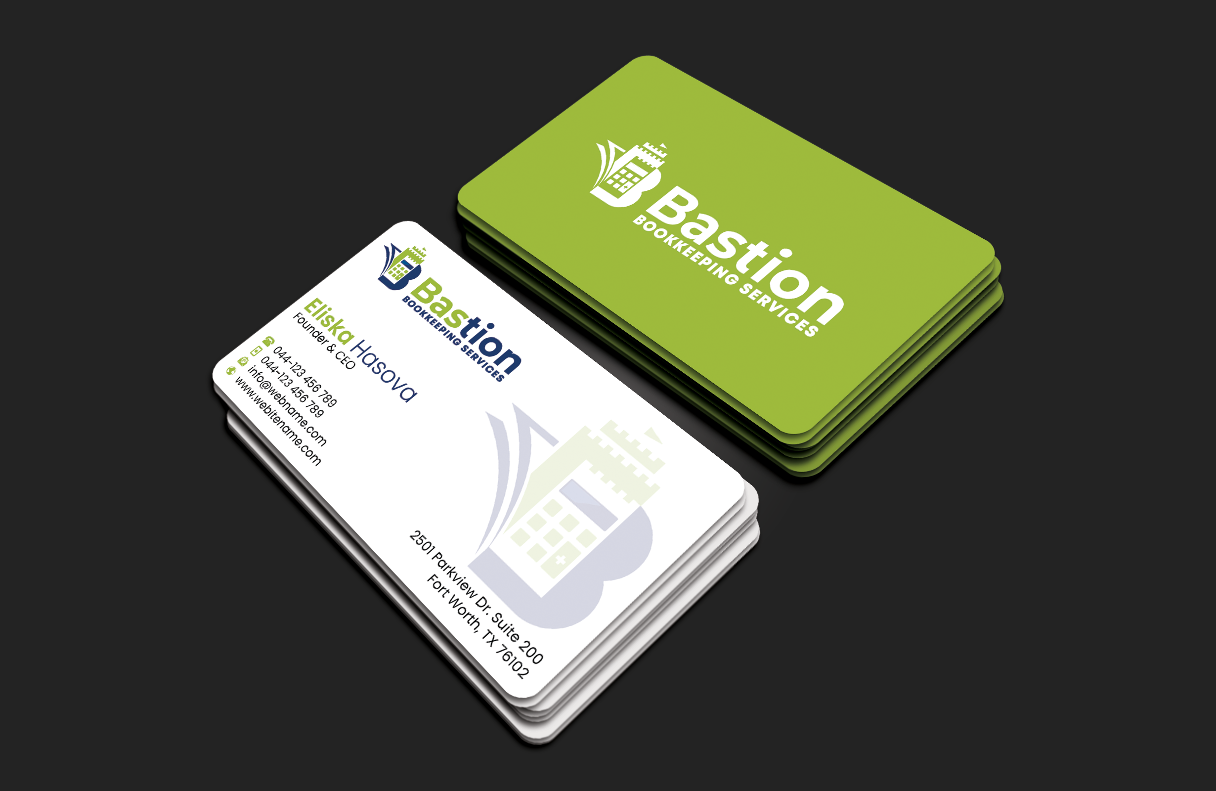 Diseño de Tarjeta de Presentación por DesignerShahadat para Bastion Bookkeeping Services | Diseño #33893529