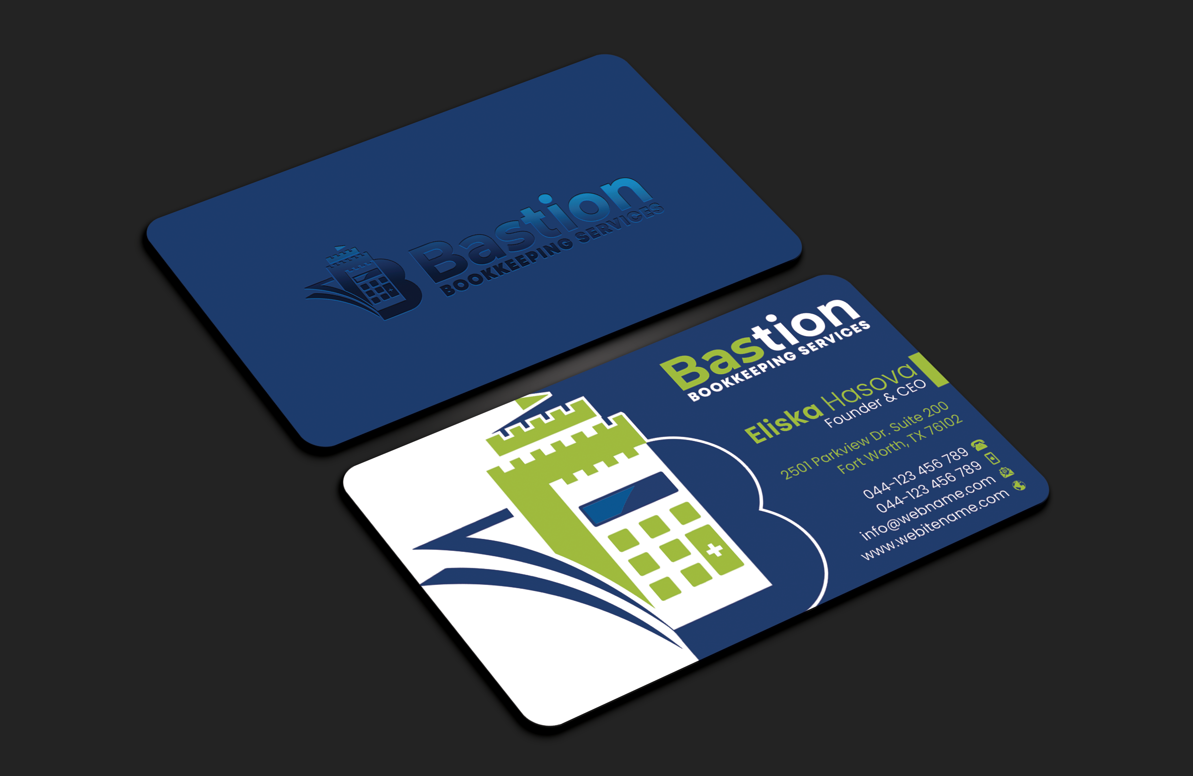 Visitenkarten-Design von DesignerShahadat für Bastion Bookkeeping Services | Design #33894908