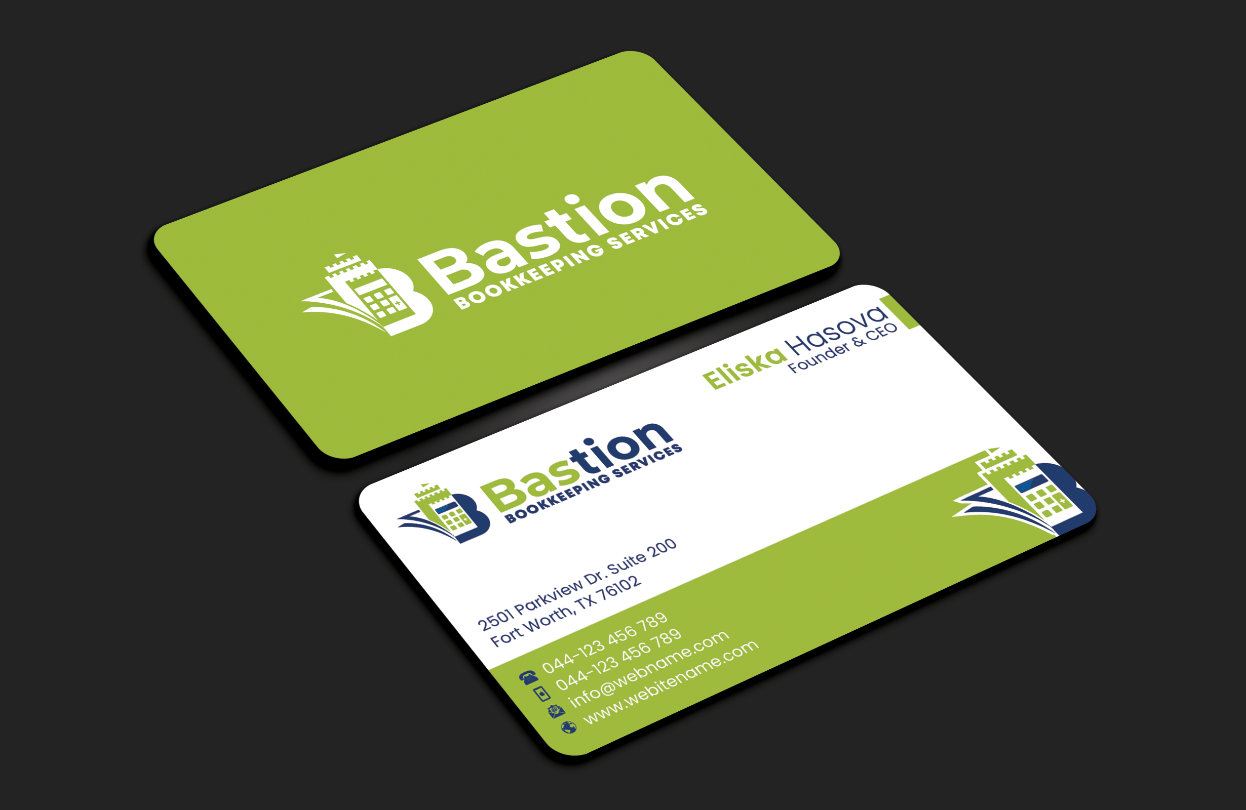 Diseño de Tarjeta de Presentación por DesignerShahadat para Bastion Bookkeeping Services | Diseño #33895078