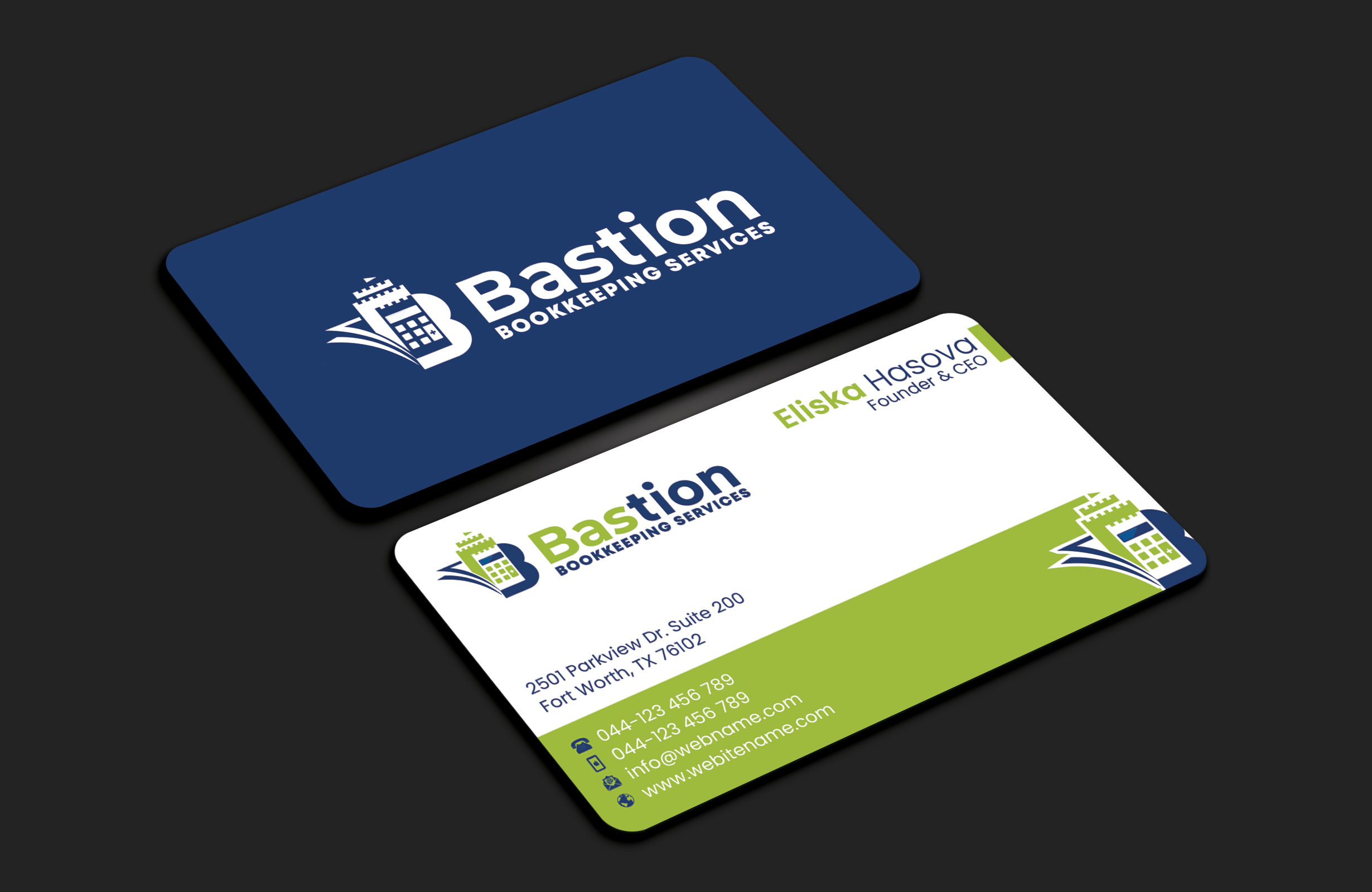 Diseño de Tarjeta de Presentación por DesignerShahadat para Bastion Bookkeeping Services | Diseño #33895079