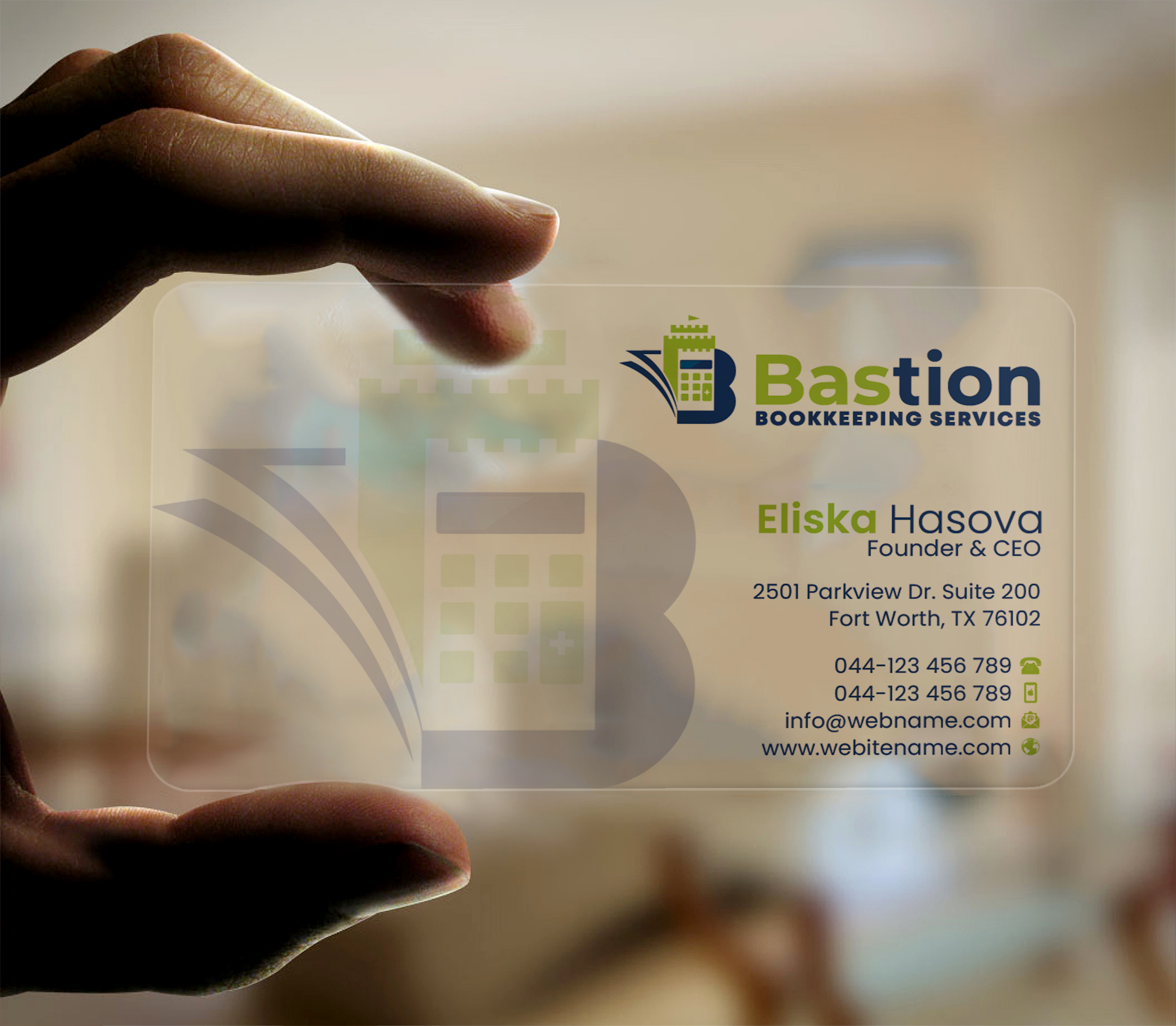 Visitenkarten-Design von DesignerShahadat für Bastion Bookkeeping Services | Design #33895610